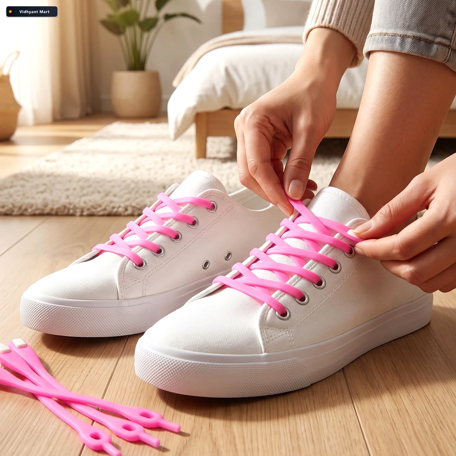 Vidhyant Mart Stretchable Silicone Shoelaces No Tie Elastic Lace 2