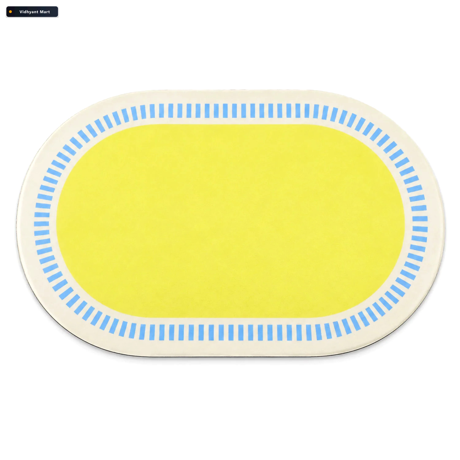 Vidhyant Mart Striped Border Oval Shower Mat Bright Quick Dry Ba 4