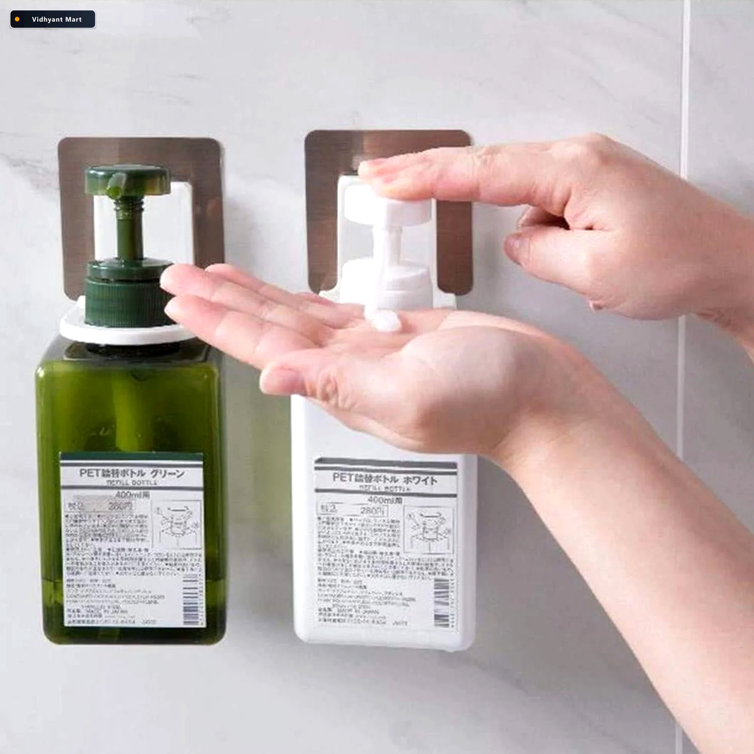 Vidhyant Mart Strong Adhesive Wall Hook For Shampoo Body Wash Bo 3