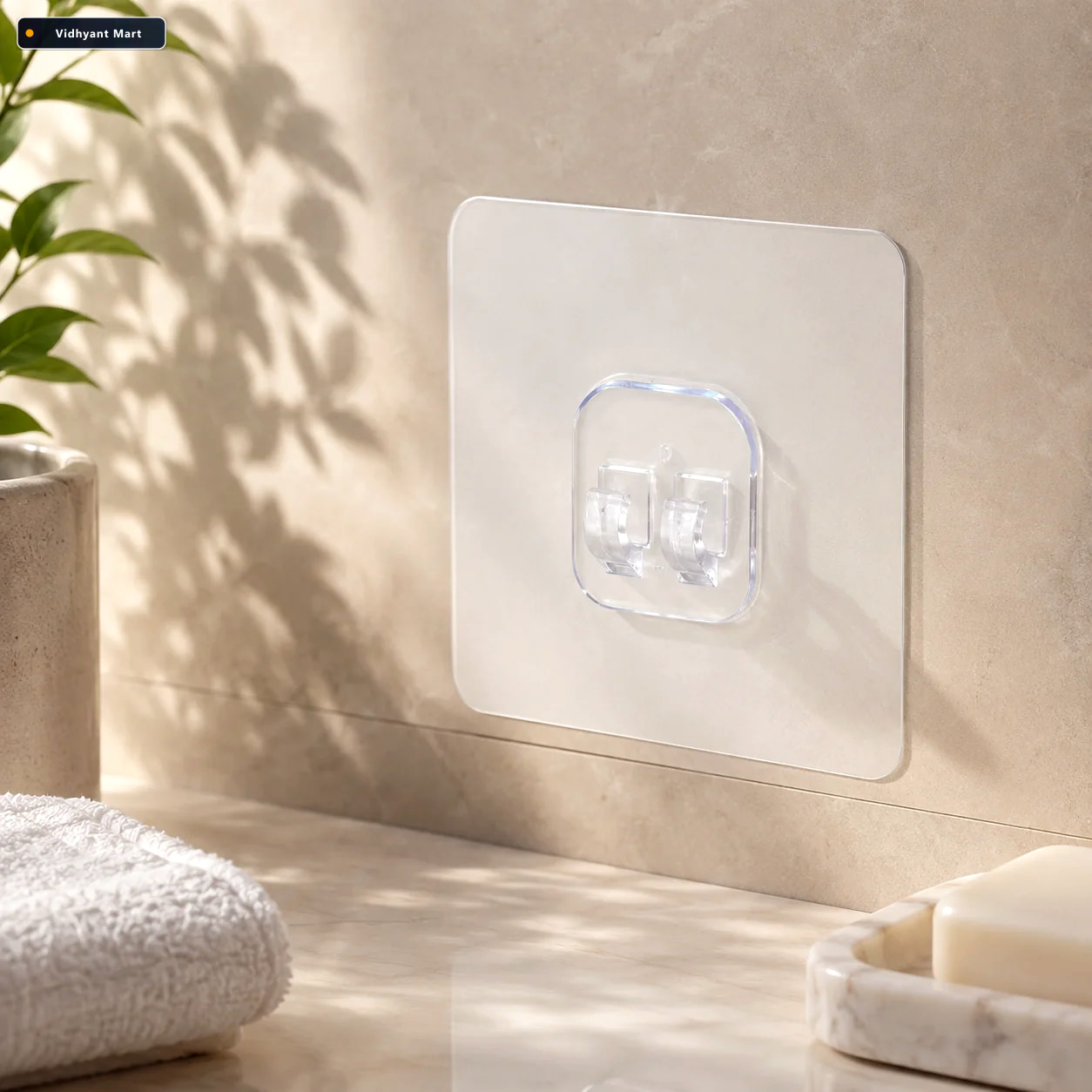 Vidhyant Mart Strong Self Adhesive Wall Hooks Punch Free Waterpr 1