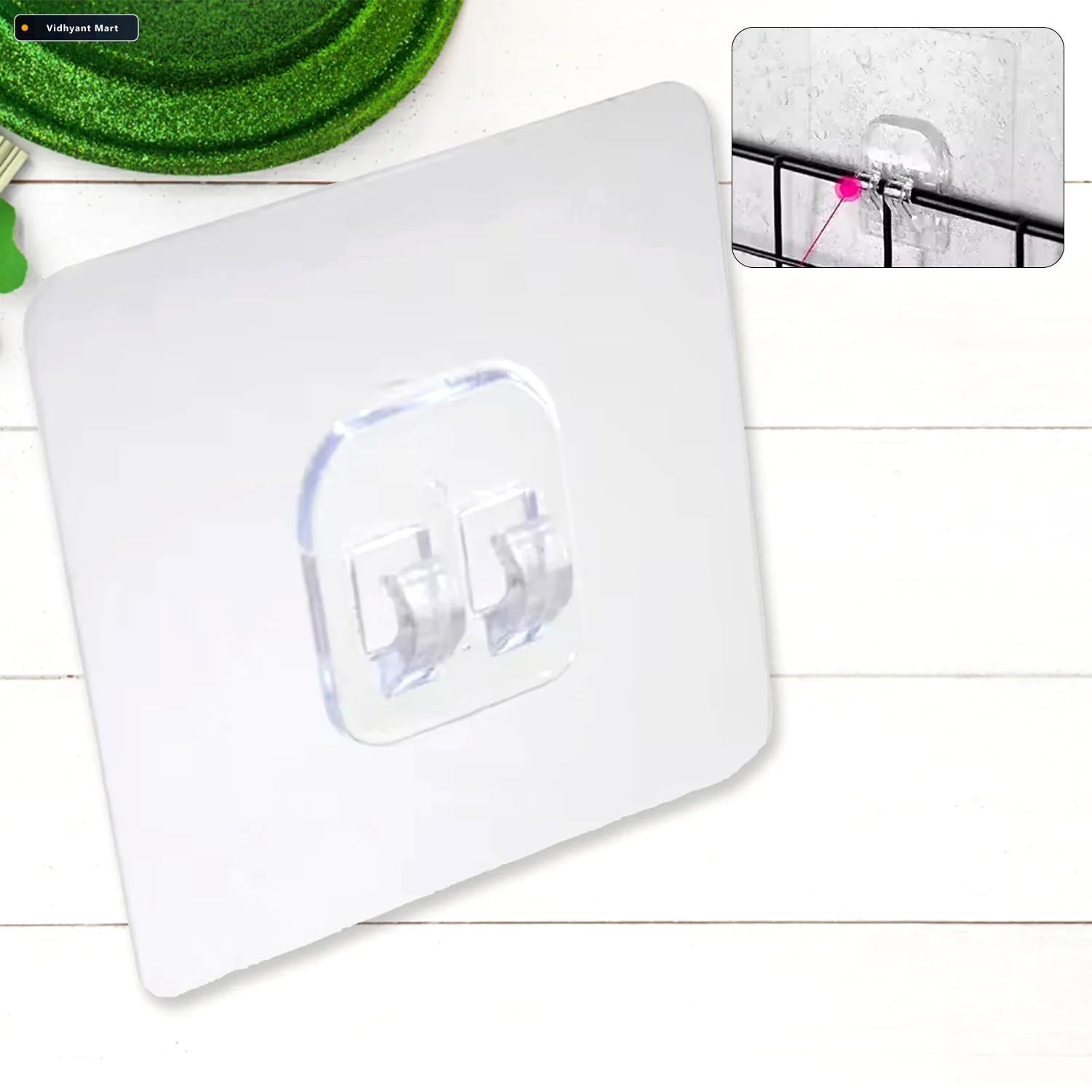 Vidhyant Mart Strong Self Adhesive Wall Hooks Punch Free Waterpr 2