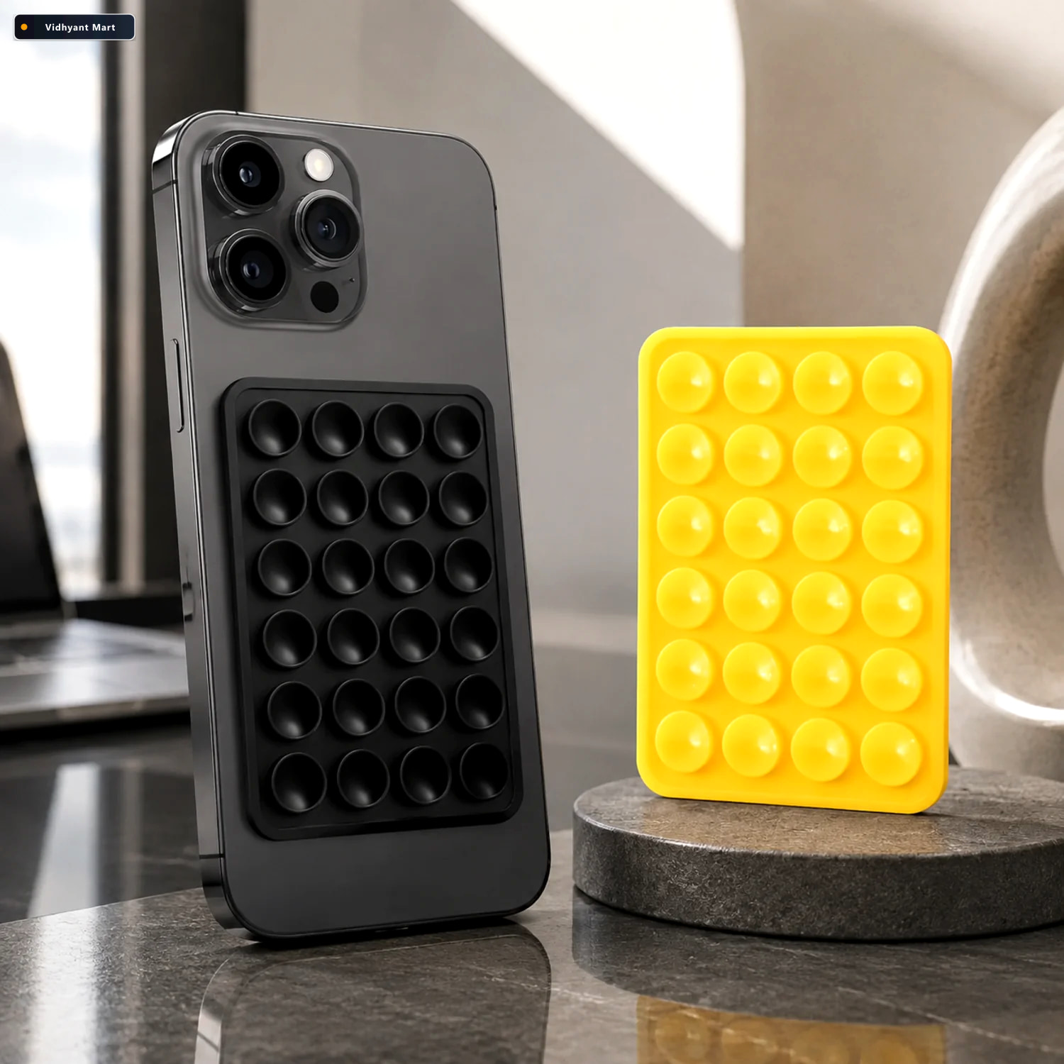 Vidhyant Mart Suction Phone Holder Mount Silicone Grip Mix Color 1