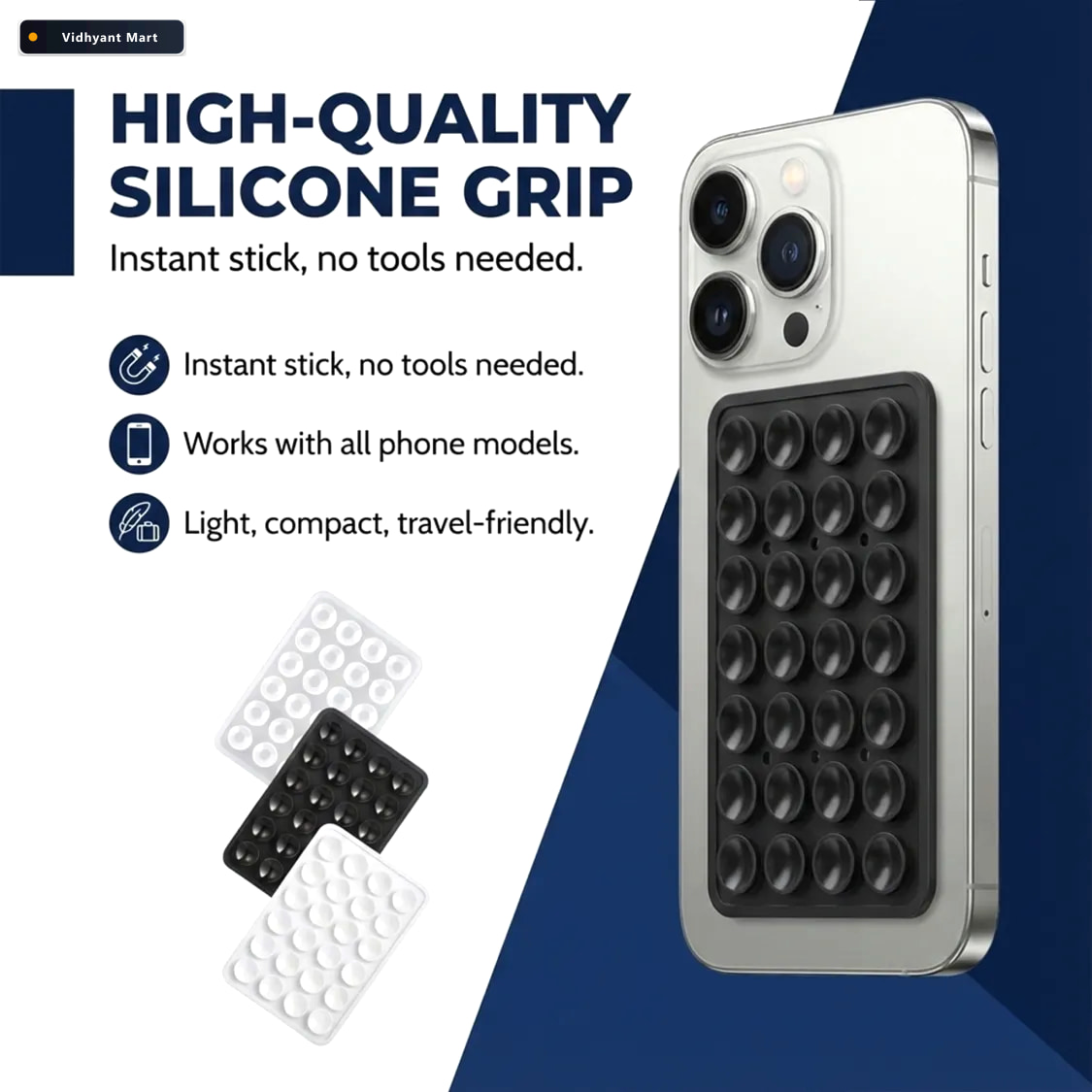 Vidhyant Mart Suction Phone Holder Mount Silicone Grip Mix Color 4