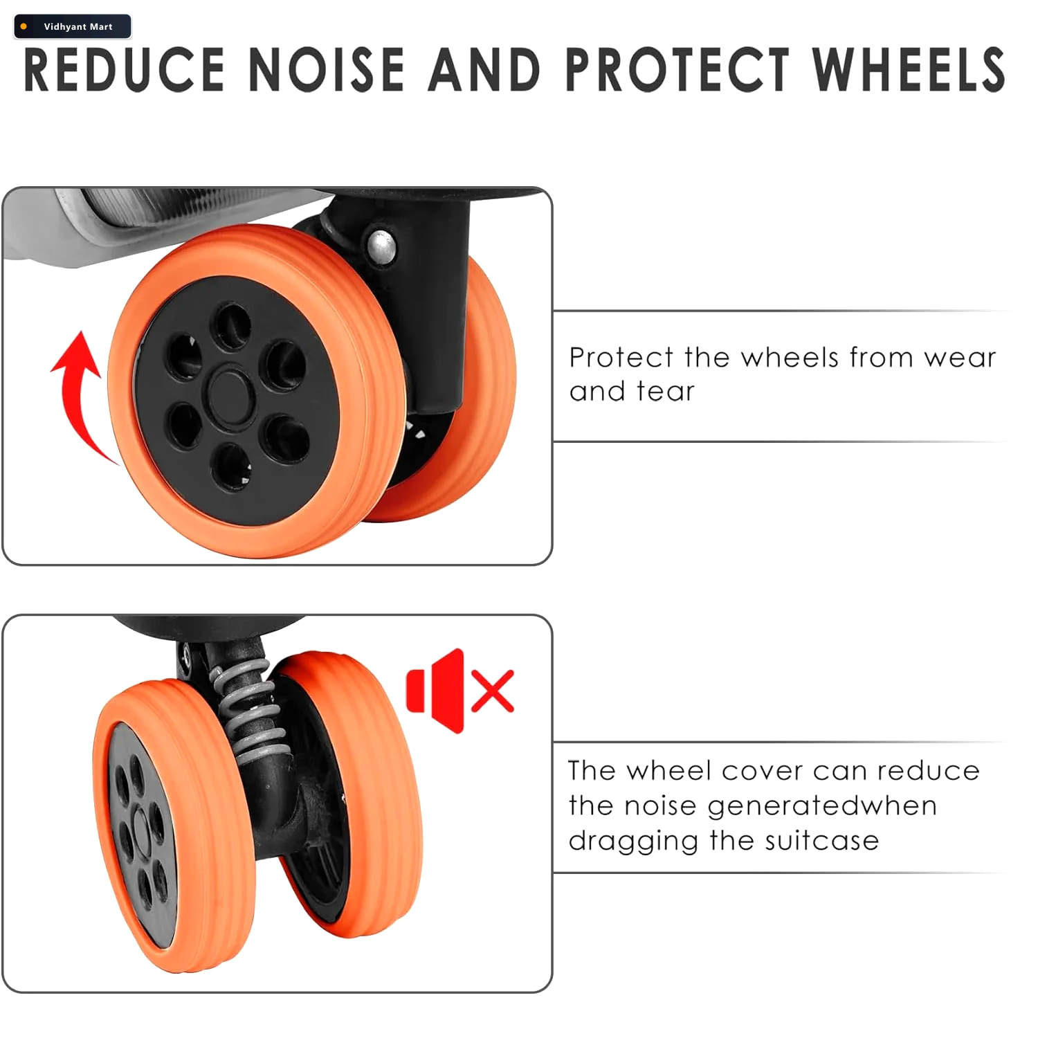 Vidhyant Mart Suitcase Wheel Covers Noise Reduction Protection P 4