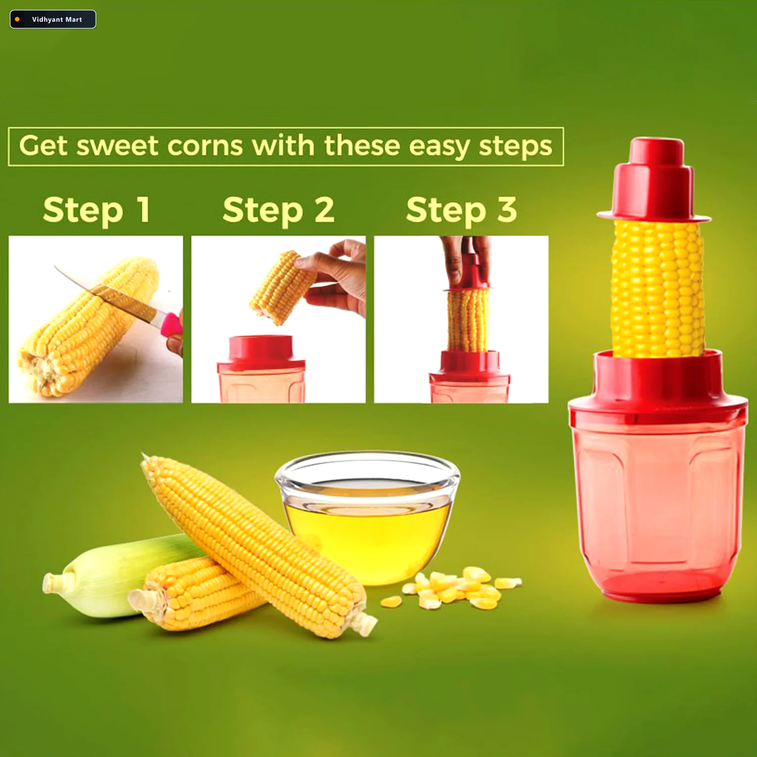 Vidhyant Mart Supermom Corn Cutter With Steel Blades For Easy Ke 2