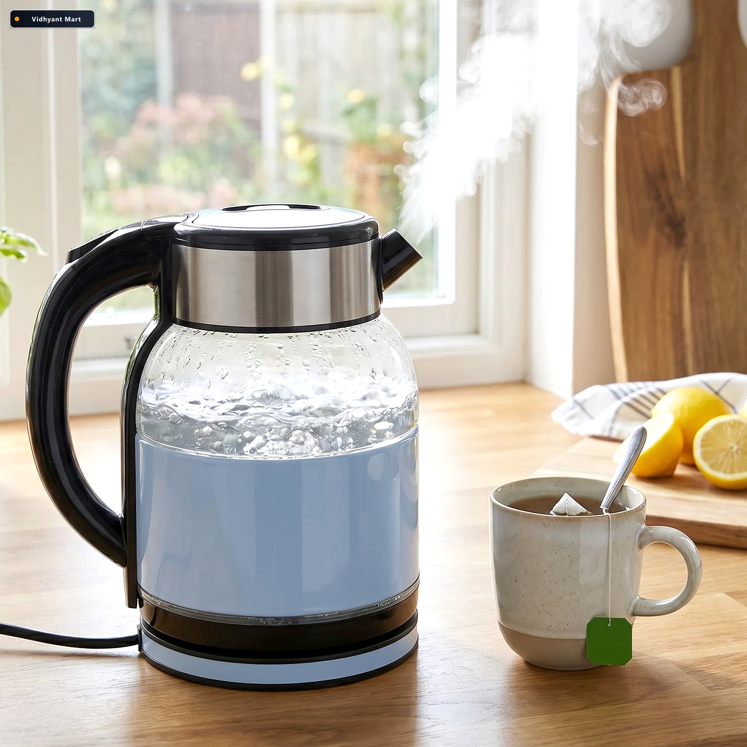 Vidhyant Mart Suta Electric Glass Kettle 2 Litre Stainless Steel 2