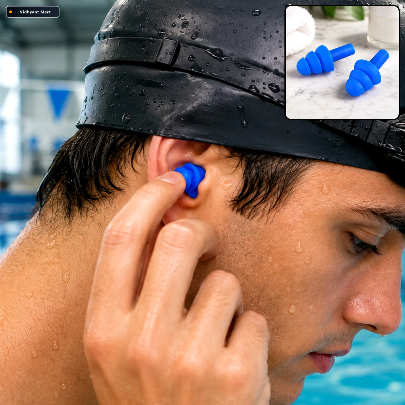 Vidhyant Mart Swimming Ear Plugs Reusable Waterproof Silicone Co 1