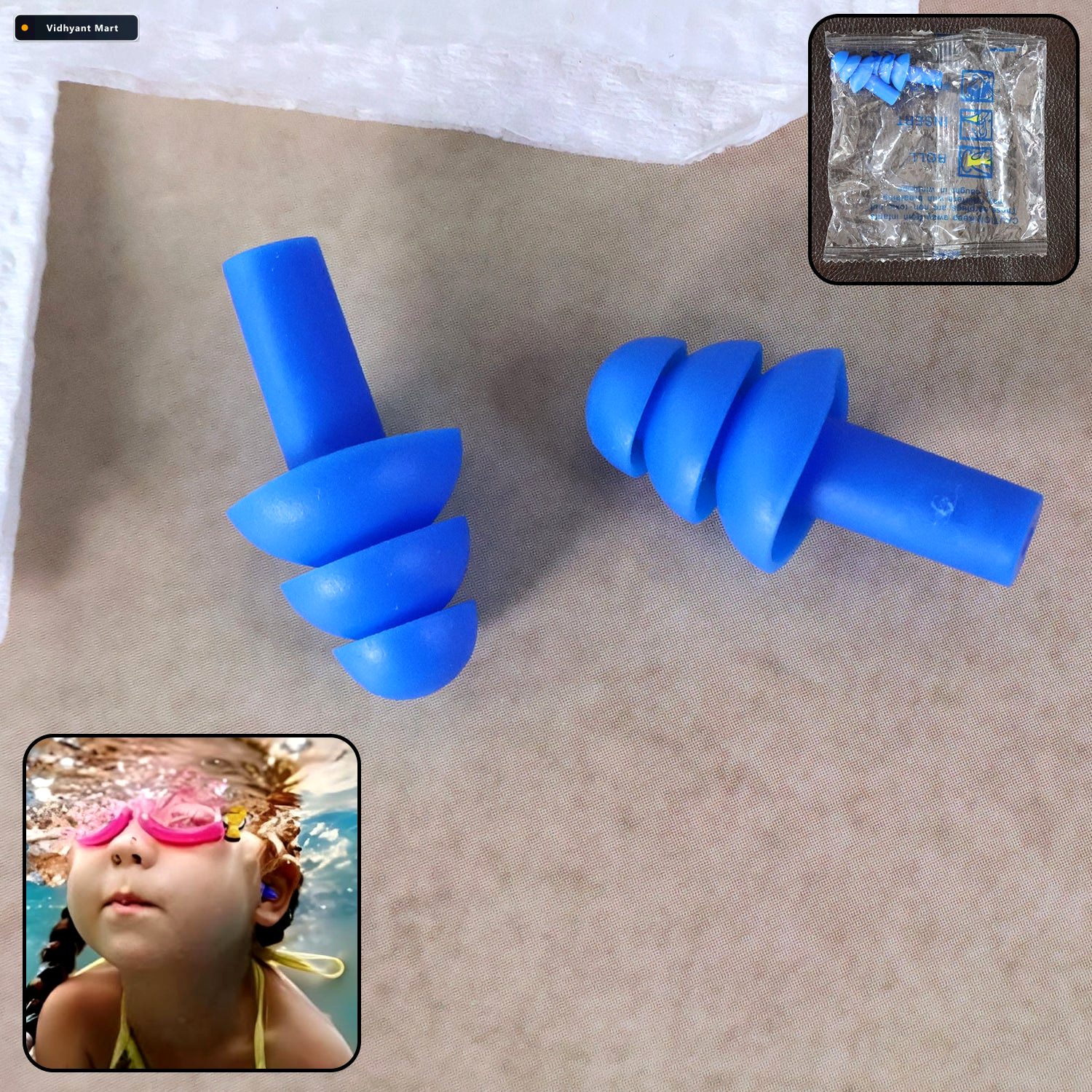 Vidhyant Mart Swimming Ear Plugs Reusable Waterproof Silicone Co 2