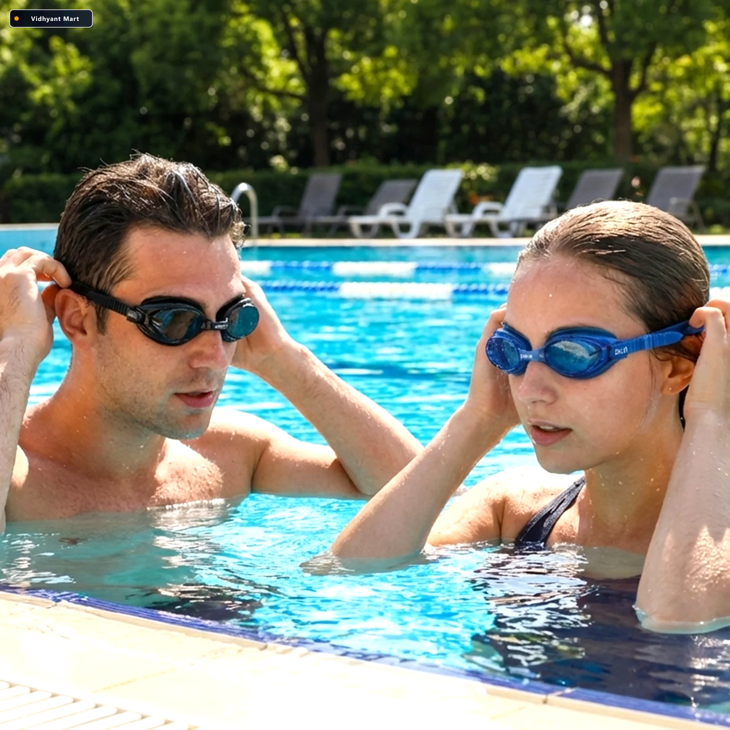 Vidhyant Mart Swimming Goggles Anti Fog Water Resistant 2 Piece 2