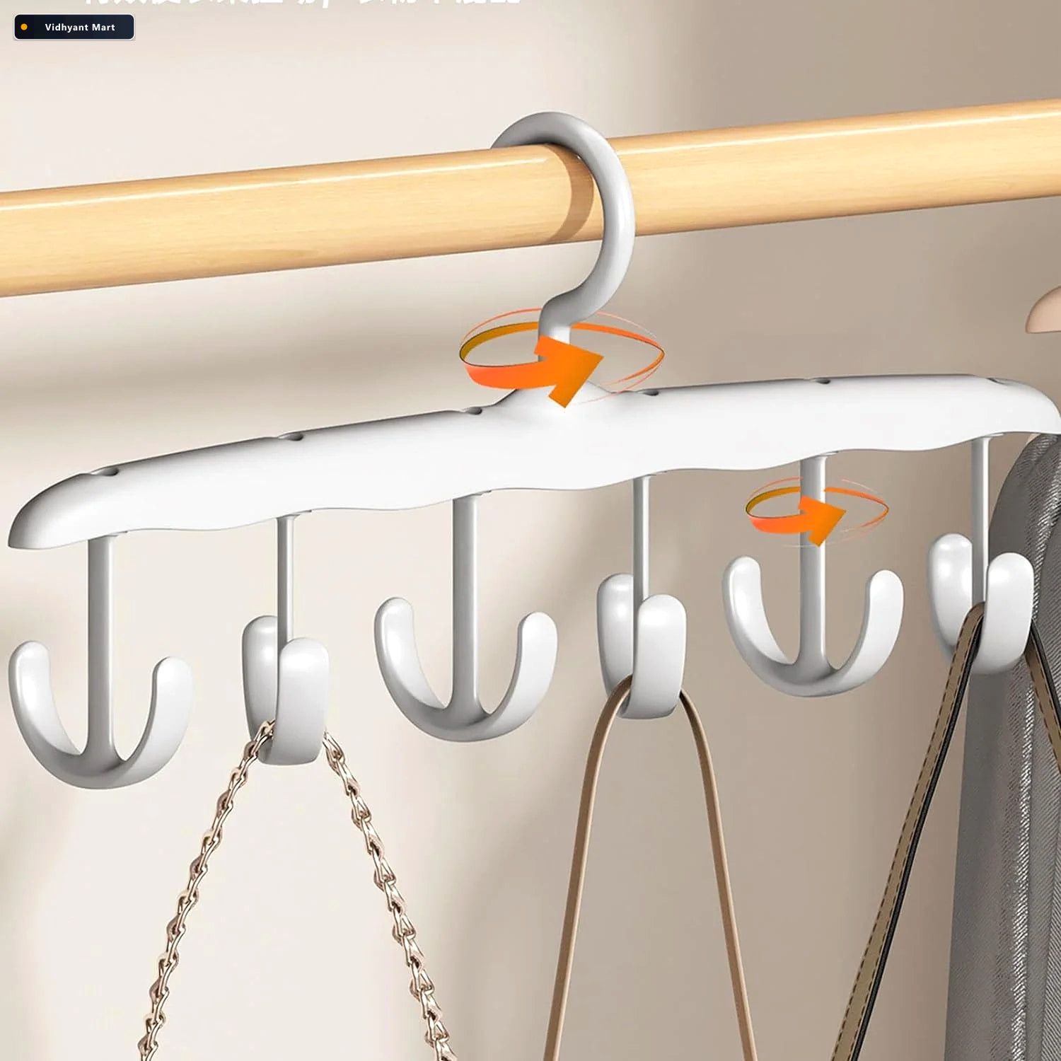 Vidhyant Mart Tank Top Hanger 12 Hook Rotating Closet Organizer 2