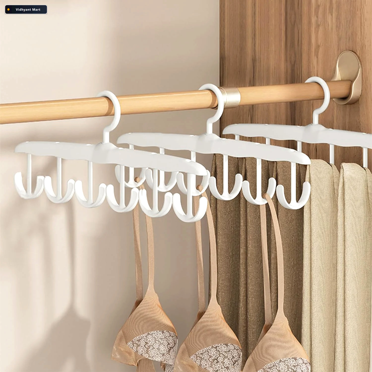 Vidhyant Mart Tank Top Hanger 12 Hook Rotating Closet Organizer 3