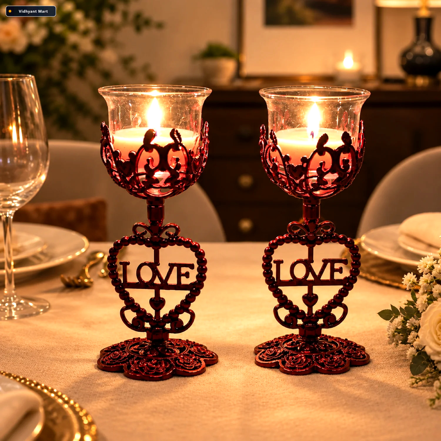 Vidhyant Mart Tea Lights Holder Elegant Candle Stand For Dining 1