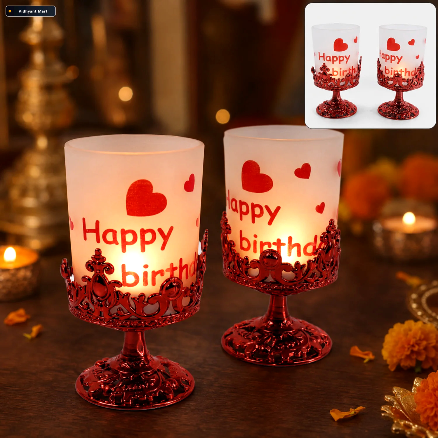 Vidhyant Mart Tealight Holder Stylish Plastic Candle Diya Stand 1