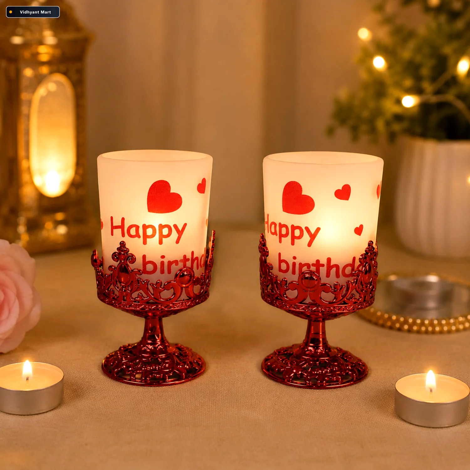 Vidhyant Mart Tealight Holder Stylish Plastic Candle Diya Stand 2