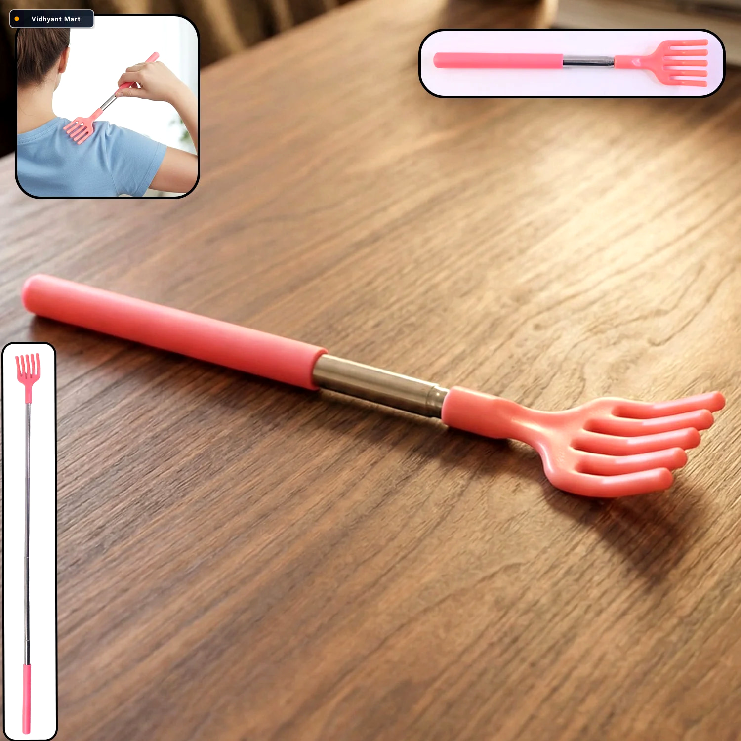 Vidhyant Mart Telescopic Back Scratcher 59cm Extendable Silicone 1