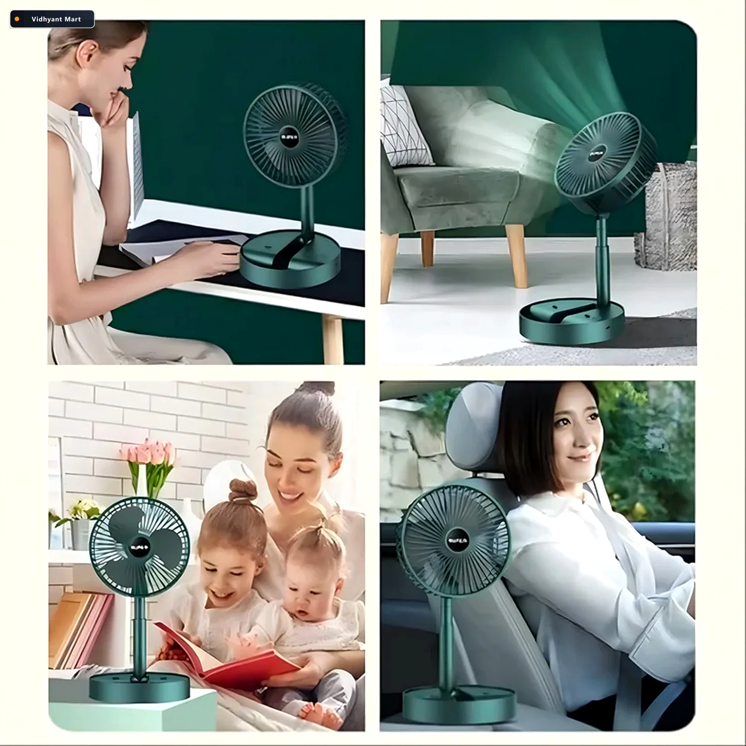 Vidhyant Mart Telescopic Foldable Mini Usb Desk Fan Adjustable Q 3