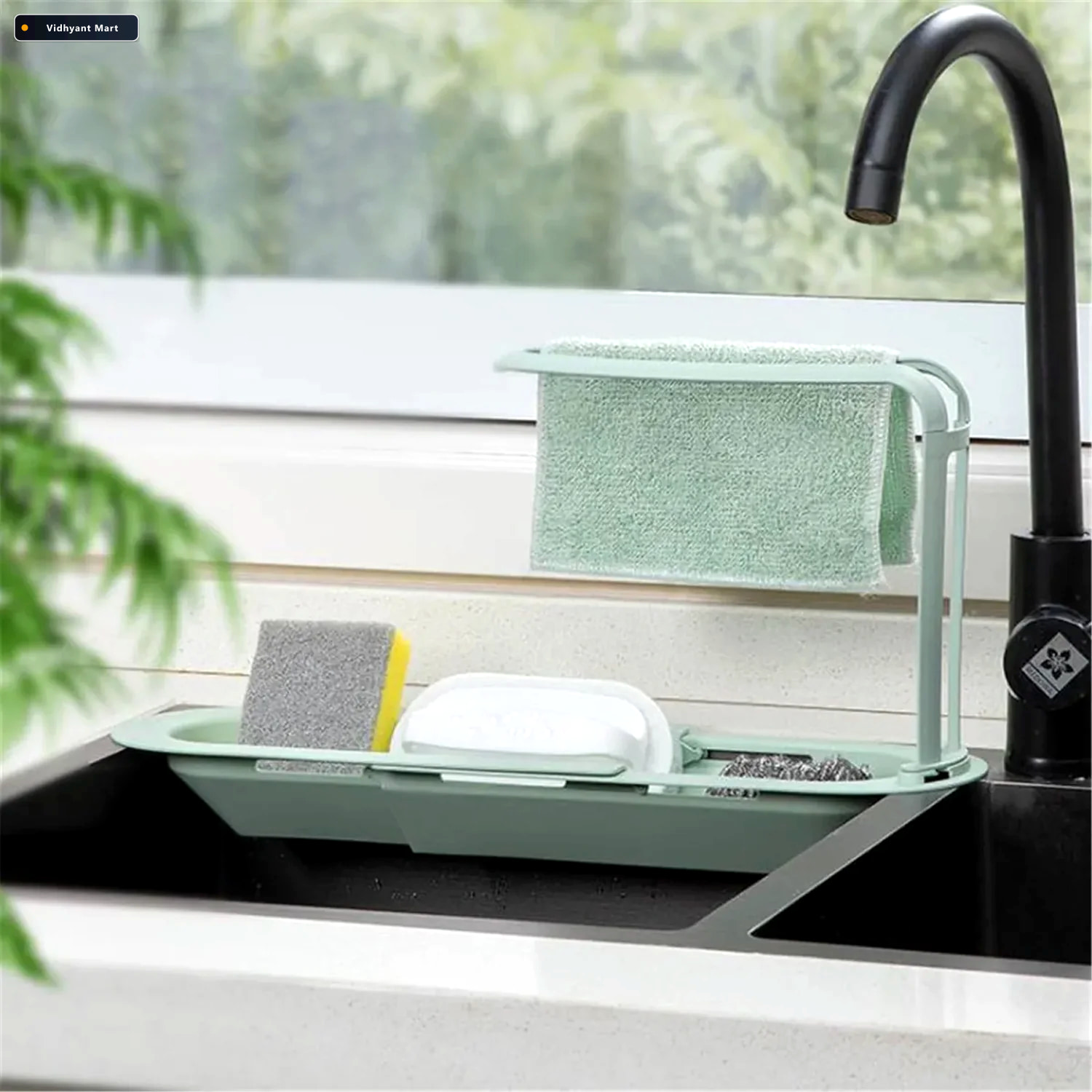 Vidhyant Mart Telescopic Sink Storage Rack Adjustable Space Savi 2
