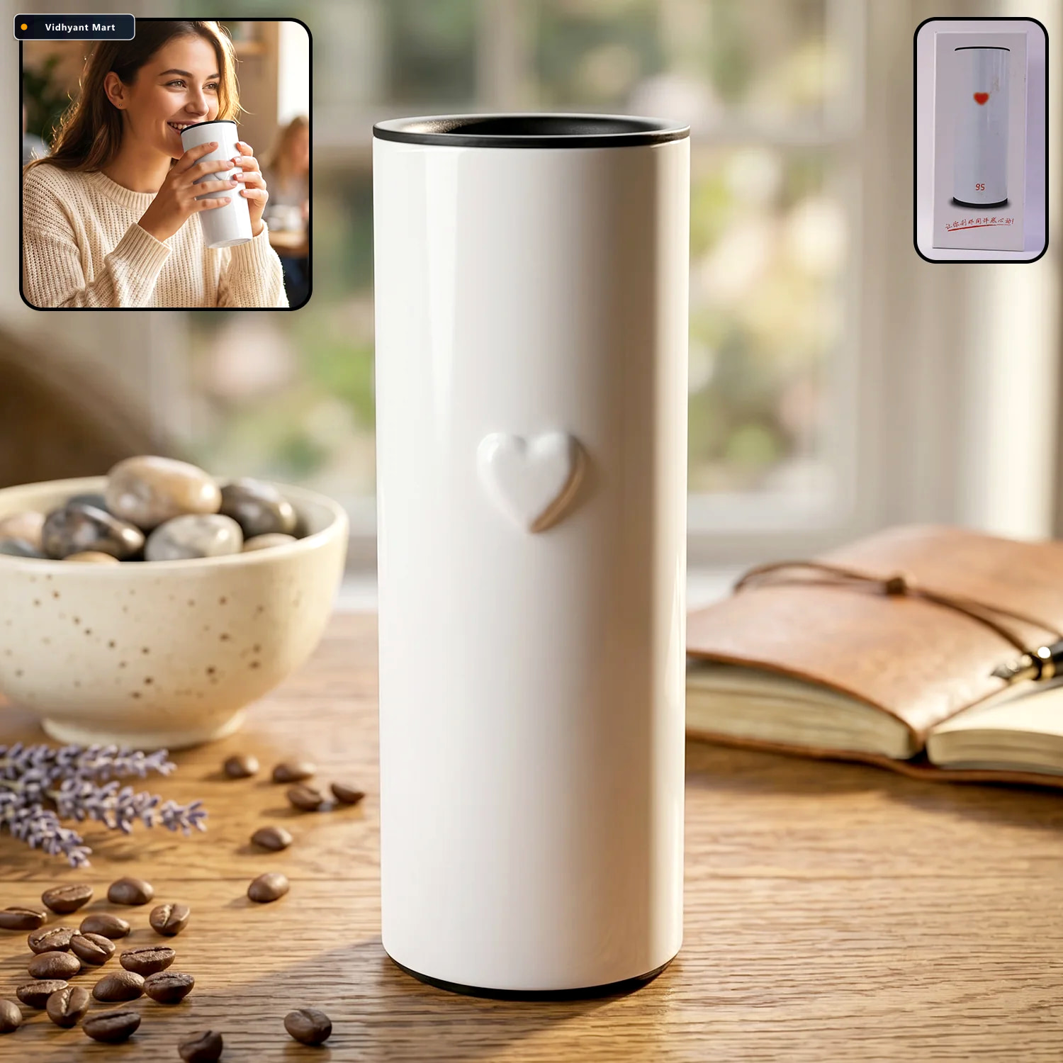 Vidhyant Mart Temperature Display Travel Tumbler Smart Insulated 1
