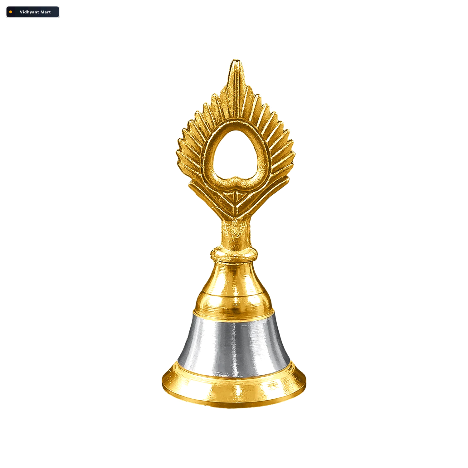 Vidhyant Mart Temple Ghanti Melodious Brass Steel Pooja Bell 4