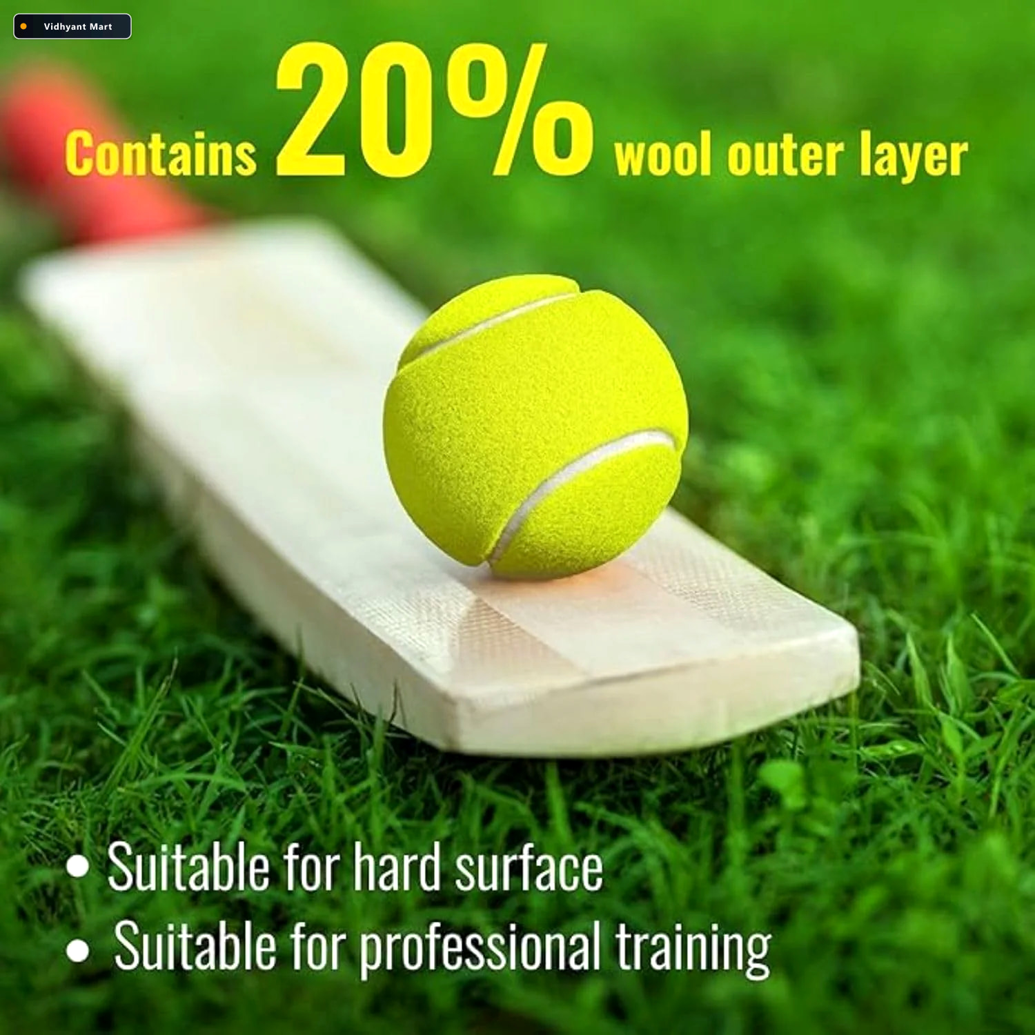 Vidhyant Mart Tennis Ball Set Durable Bright Yellow Balls For Pr 2