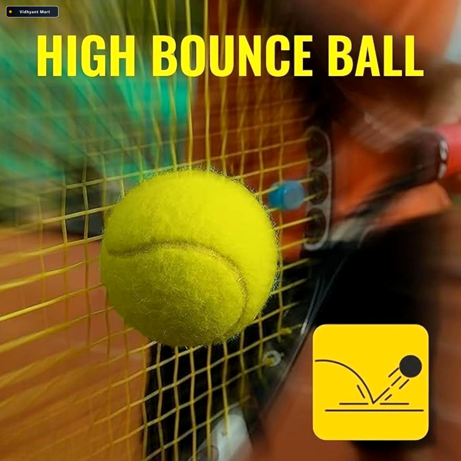 Vidhyant Mart Tennis Ball Set Durable Bright Yellow Balls For Pr 3