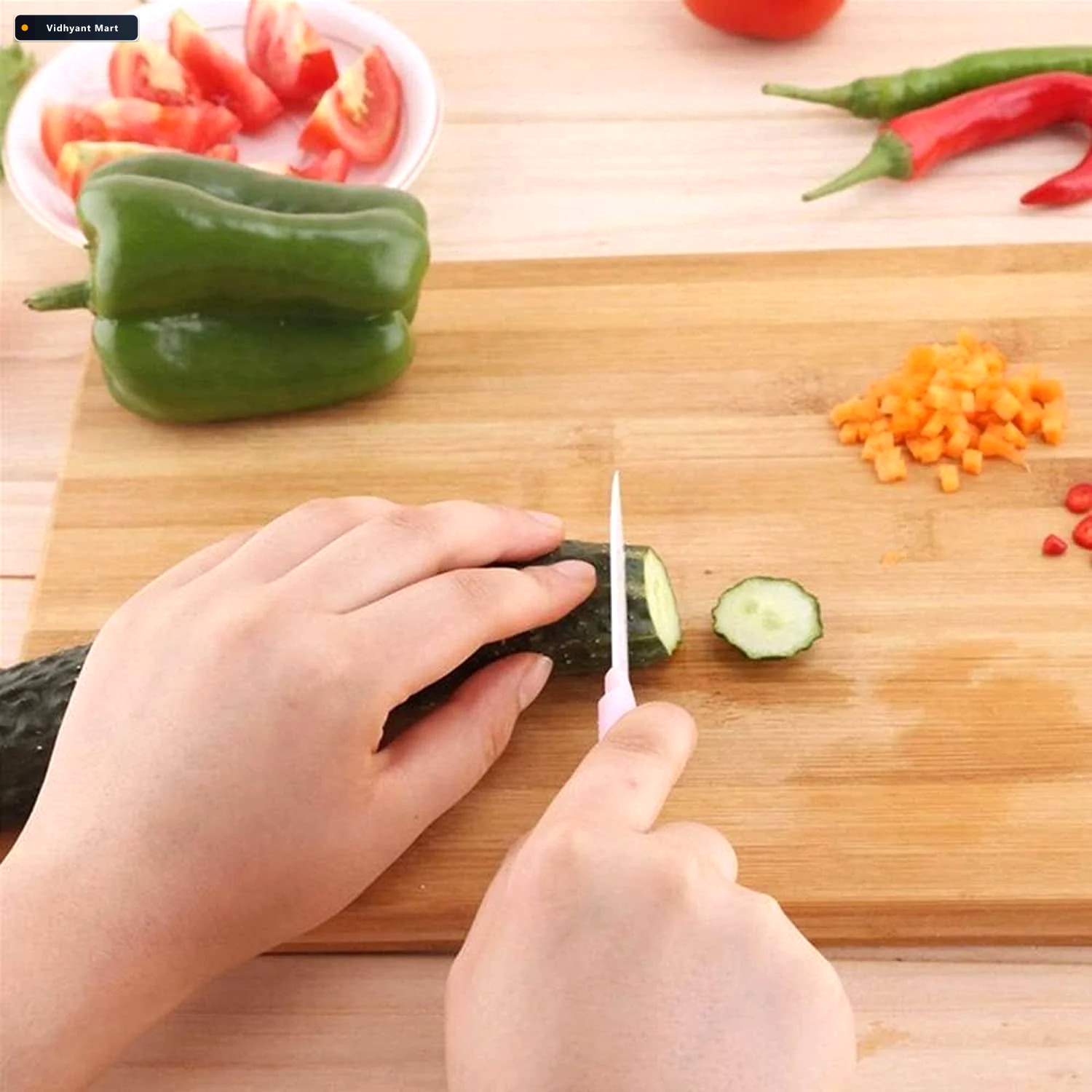 Vidhyant Mart Thick Bamboo Chopping Board With Holder For Kitche 1