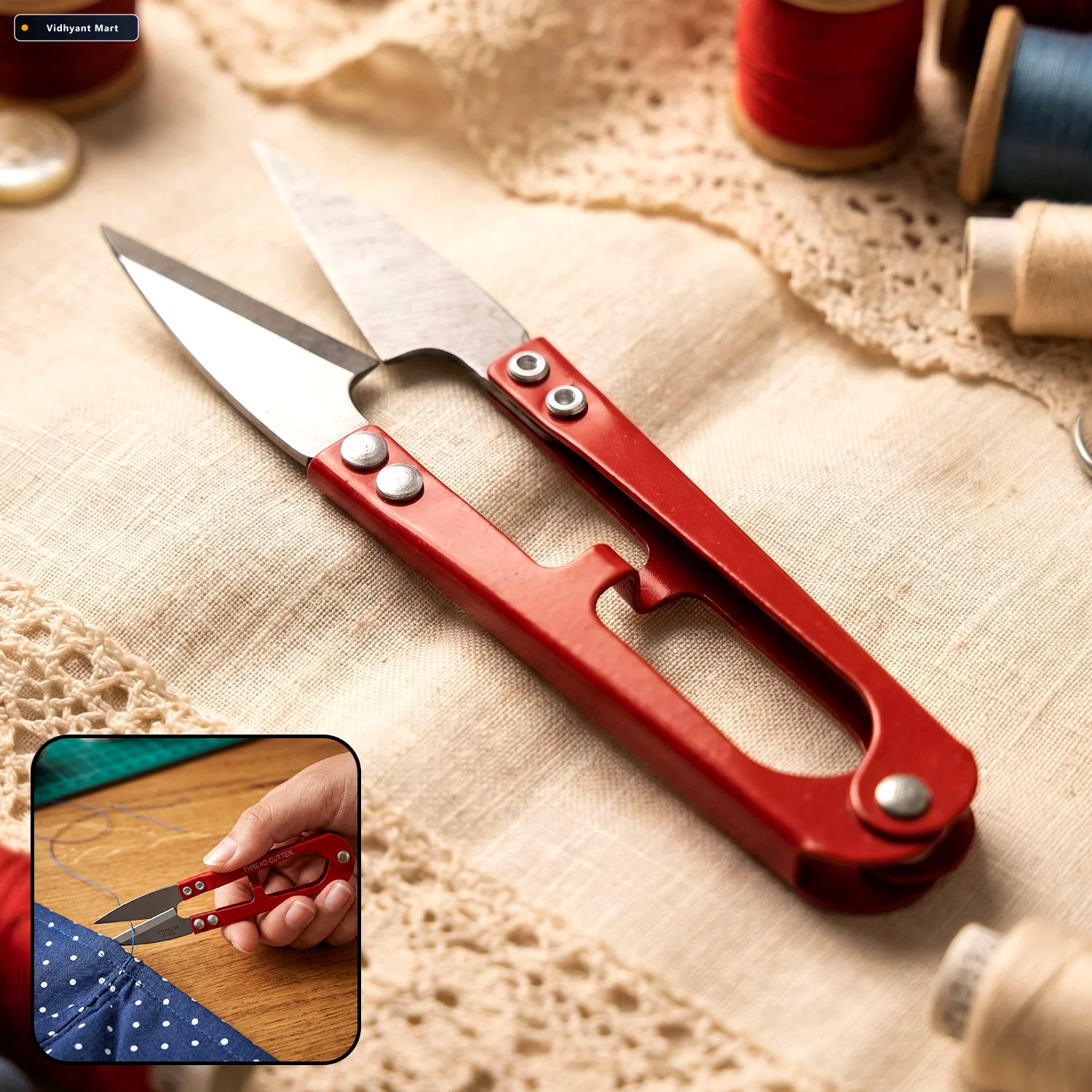 Vidhyant Mart Thread Cutter Snip Scissors Sharp Precision Cuttin 1