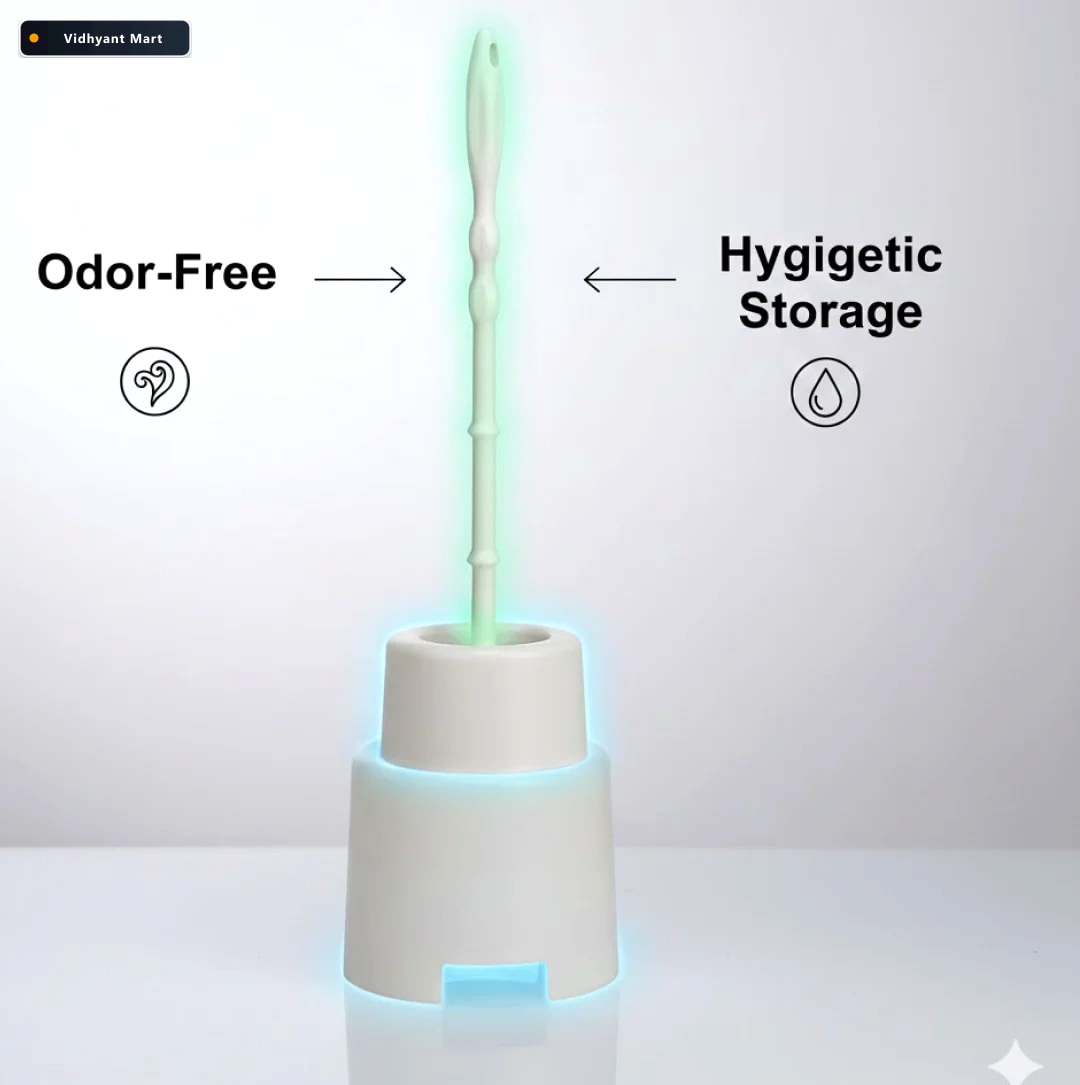 Vidhyant Mart Toilet Brush With Holder For Bathroom Cleaning 3