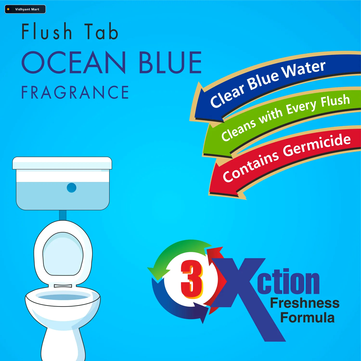 Vidhyant Mart Toilet Cleaner Flush Tab Ocean Blue 50g Wonder Fre 2
