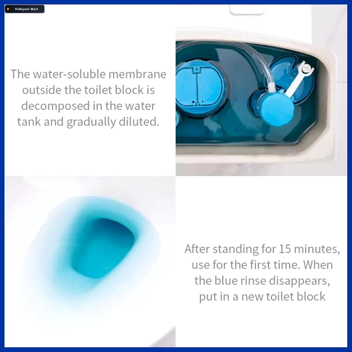 Vidhyant Mart Toilet Cleaner Tabs Automatic Flush Ocean Blue Won 2