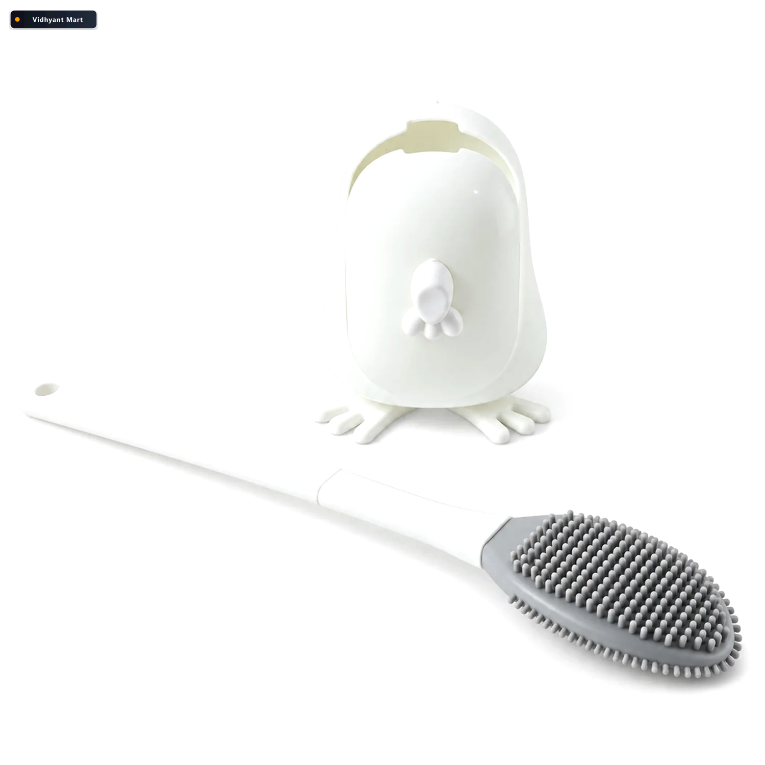 Vidhyant Mart Toilet Cleaning Brush Set With Silicone Bristles A 4