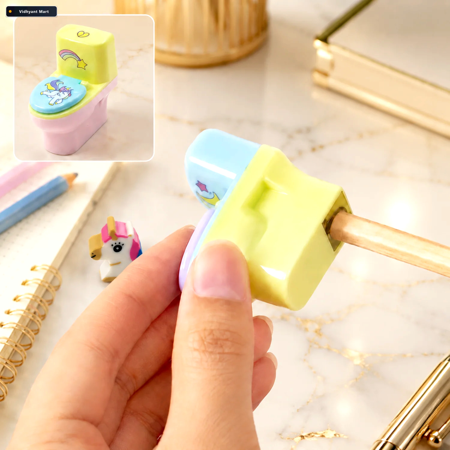 Vidhyant Mart Toilet Pencil Sharpener Fun Novelty With Eraser 2 1
