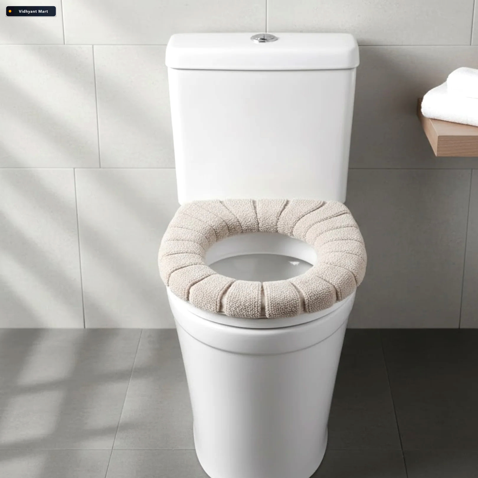 Vidhyant Mart Toilet Seat Cover Plush Washable For Warmth Comfor 1