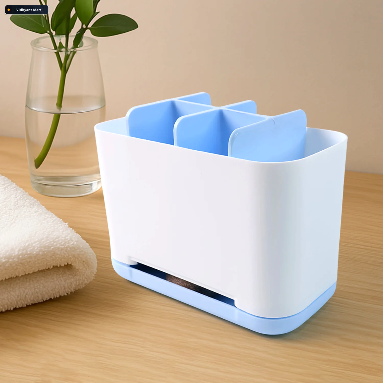 Vidhyant Mart Toothbrush Holder Stand 6 Compartment Plastic Cadd 3
