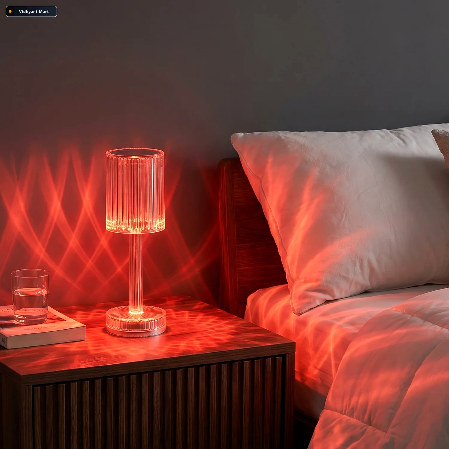 Vidhyant Mart Touch Control Rgb Crystal Led Table Lamp With Remo 3