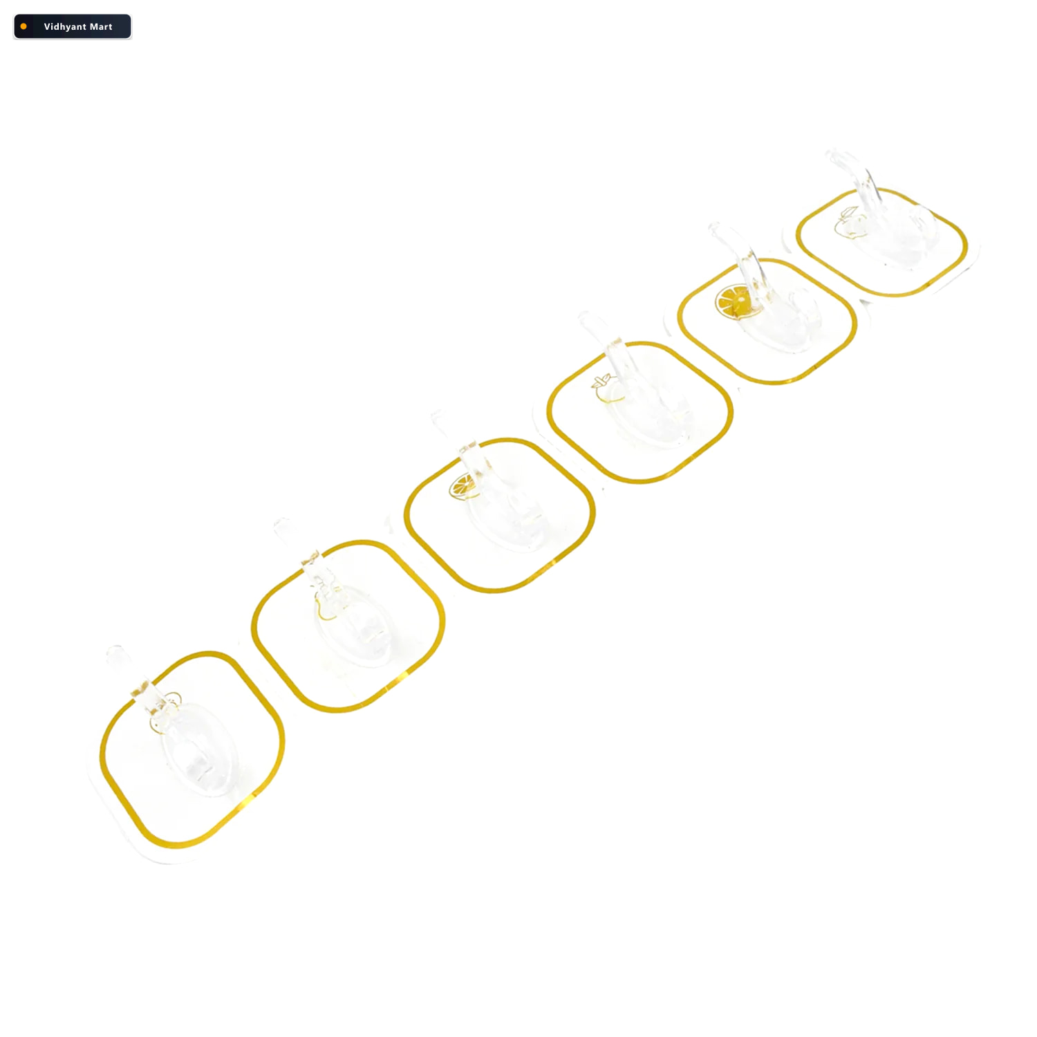 Vidhyant Mart Transparent Adhesive Hooks 6 Pcs Strong Reusable G 4