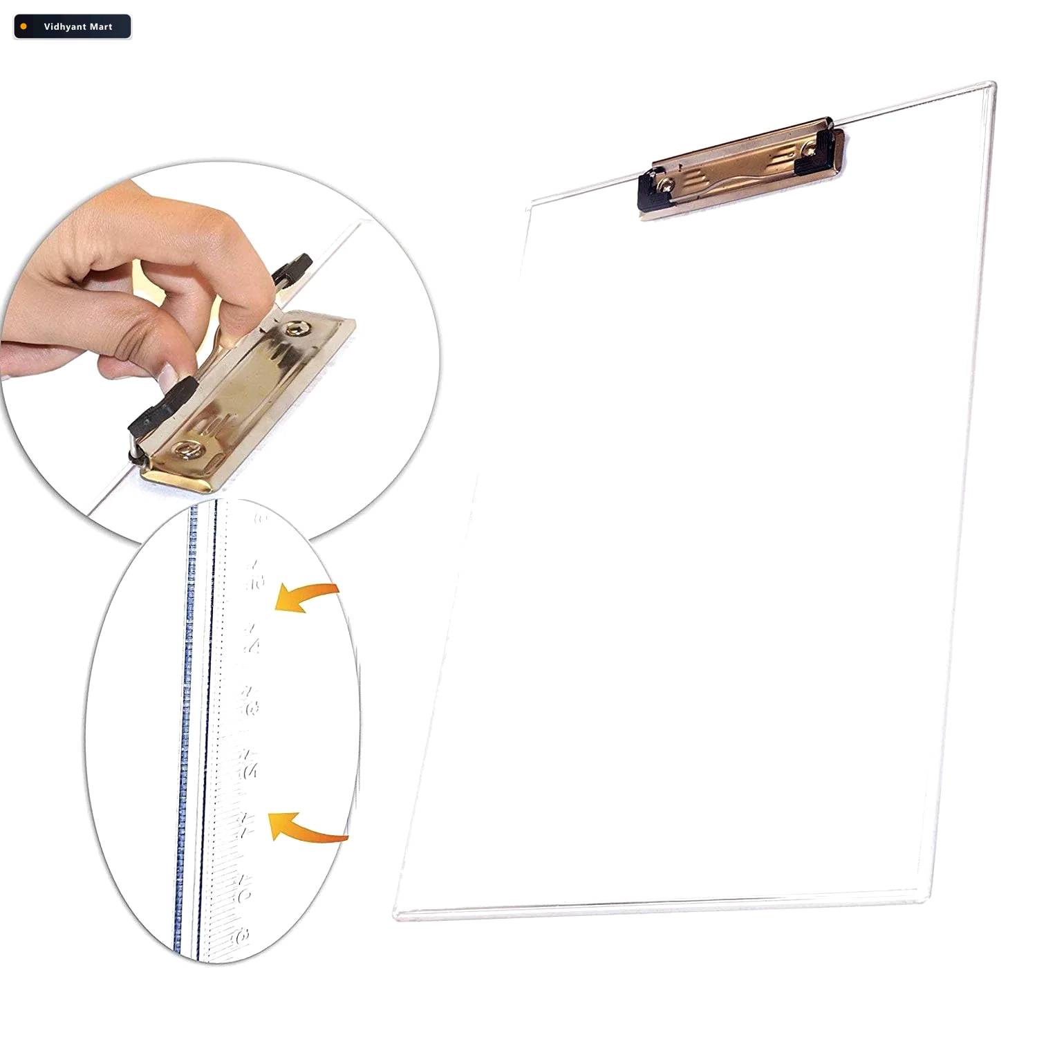 Vidhyant Mart Transparent Exam Pad Unbreakable With Centimeter R 3