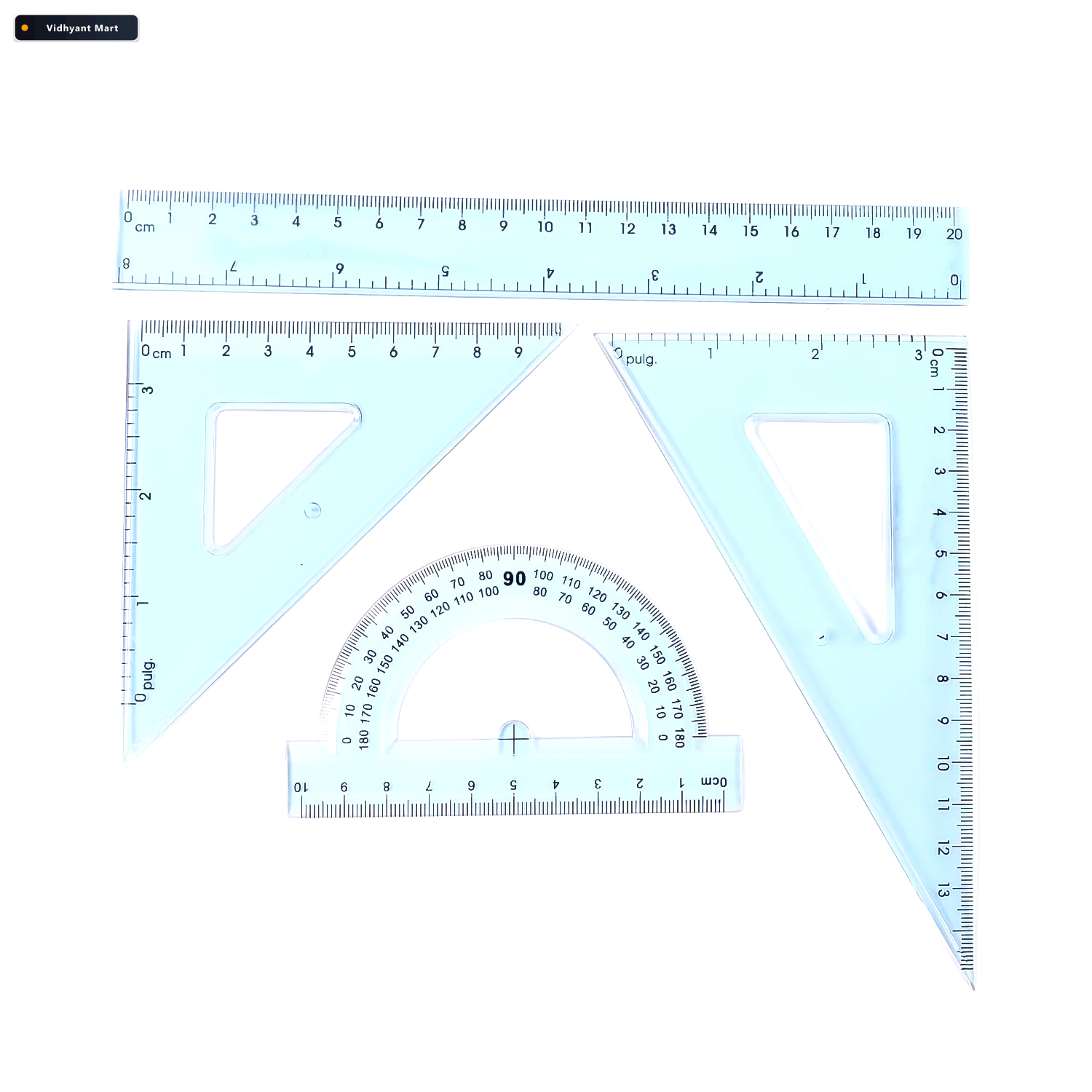 Vidhyant Mart Transparent Geometry Set Durable 4 Piece Instrumen 4