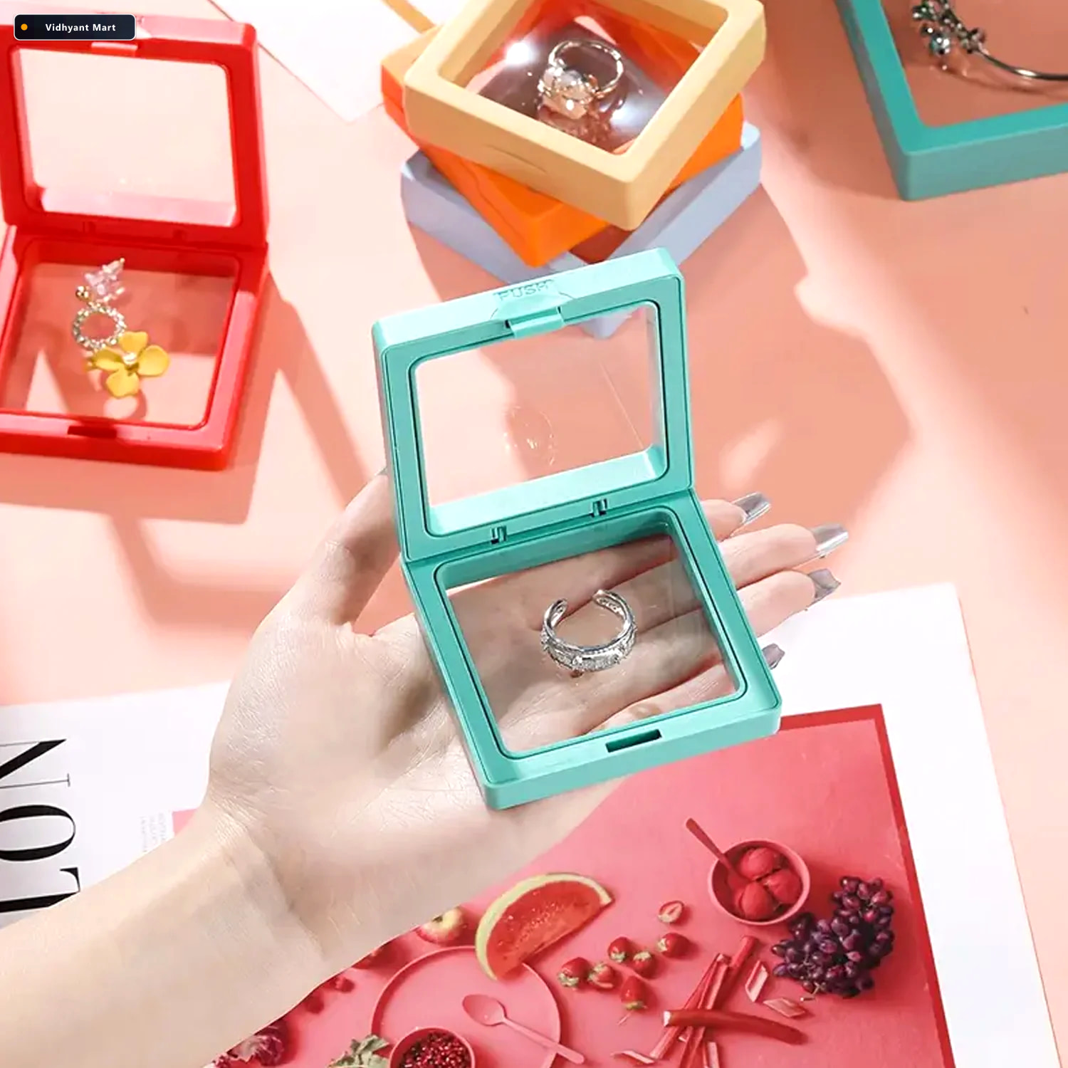 Vidhyant Mart Transparent Jewellery Display Box Elegant Floating 2