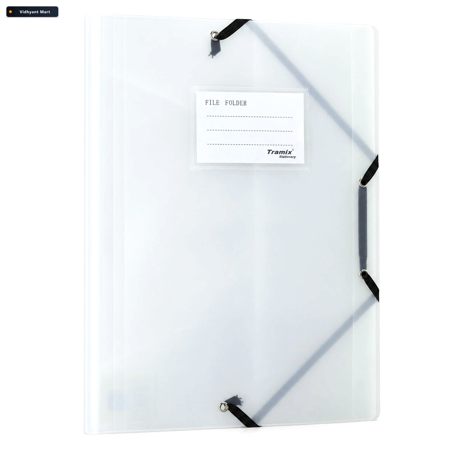 Vidhyant Mart Transparent Plastic File Folder With Elastic Band 4