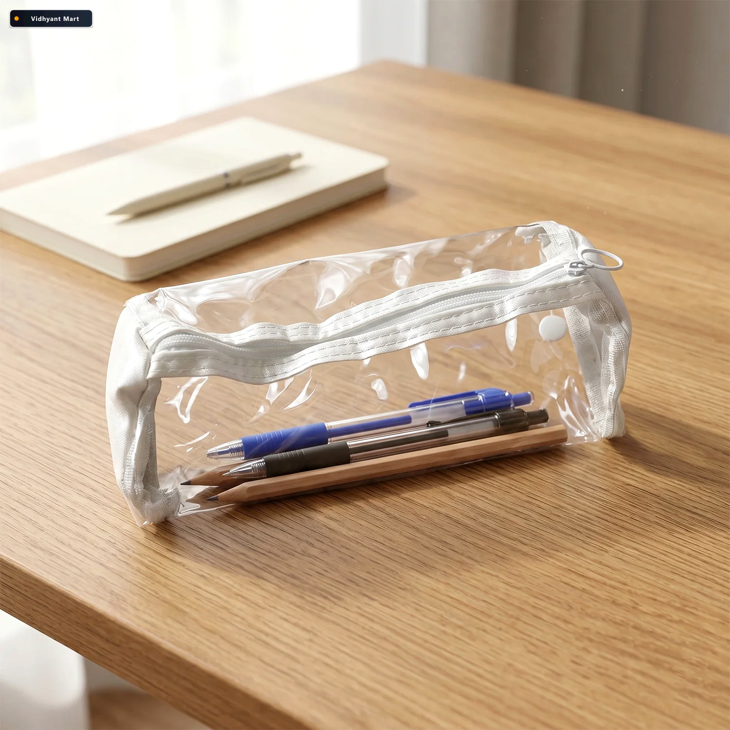 Vidhyant Mart Transparent Pvc Pencil Case Stylish Durable Statio 3