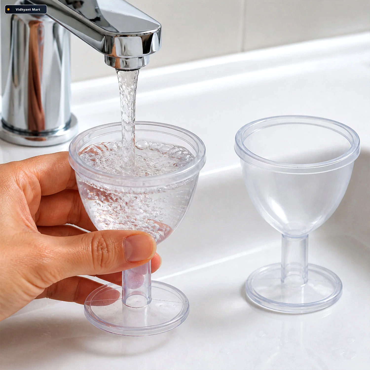 Vidhyant Mart Transparent Reusable Eye Wash Cup Set With Contour 2