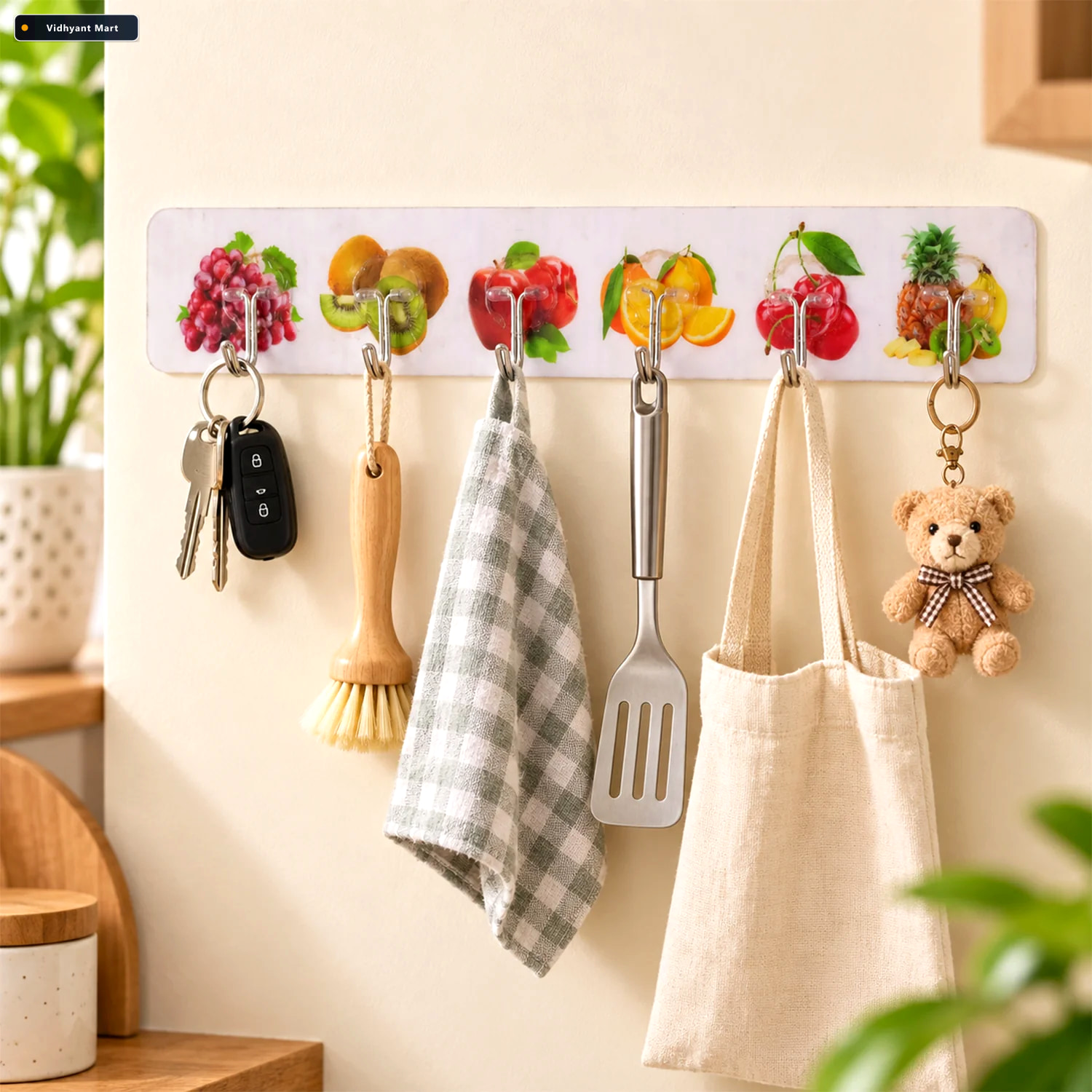Vidhyant Mart Transparent Self Adhesive Hooks For Home Wall Kitc 1