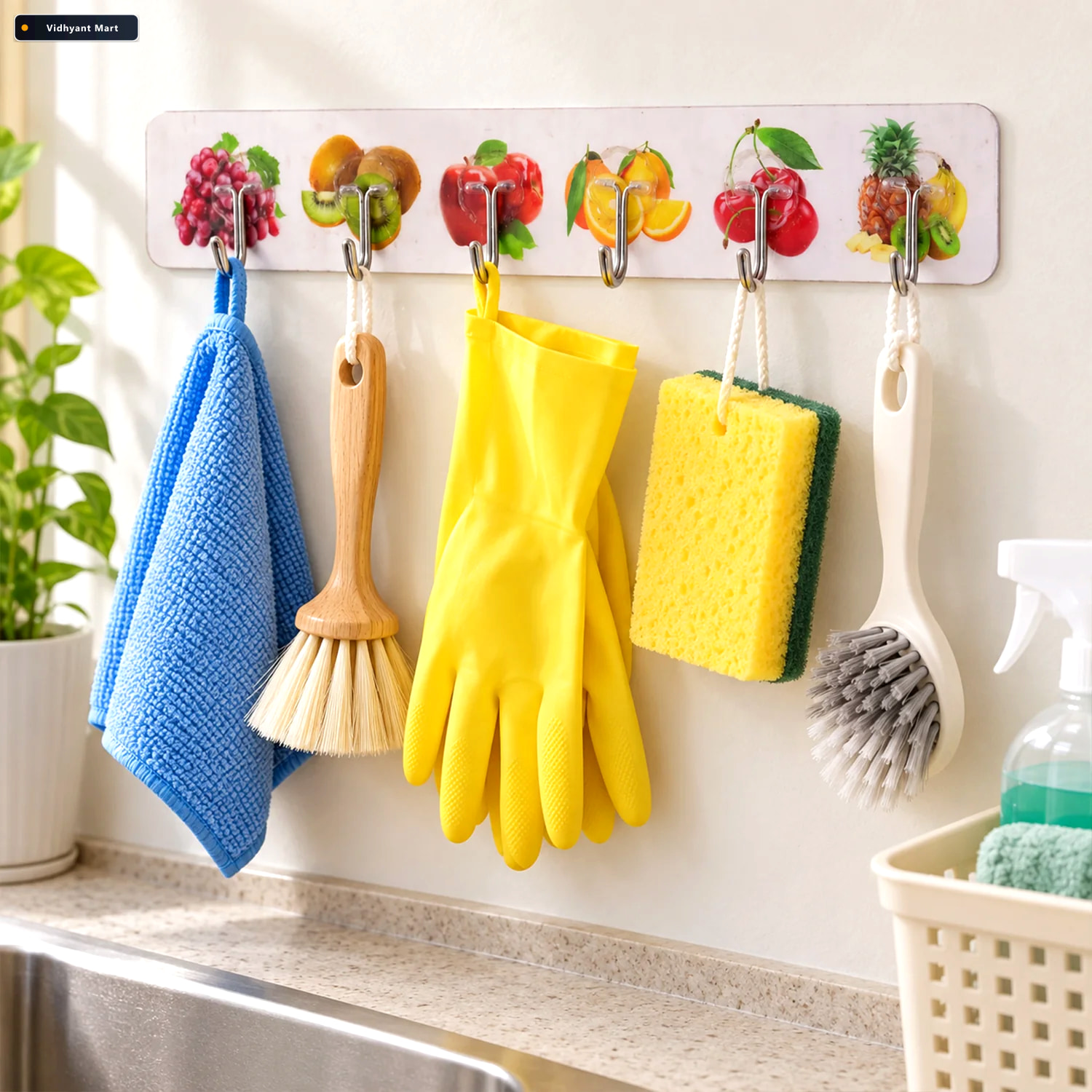 Vidhyant Mart Transparent Self Adhesive Hooks For Home Wall Kitc 2