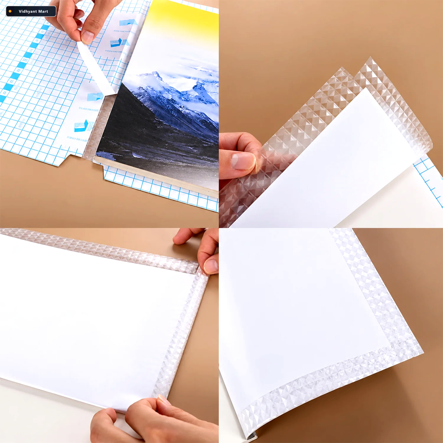 Vidhyant Mart Transparent Self Adhesive Plastic Book Cover Set W 2