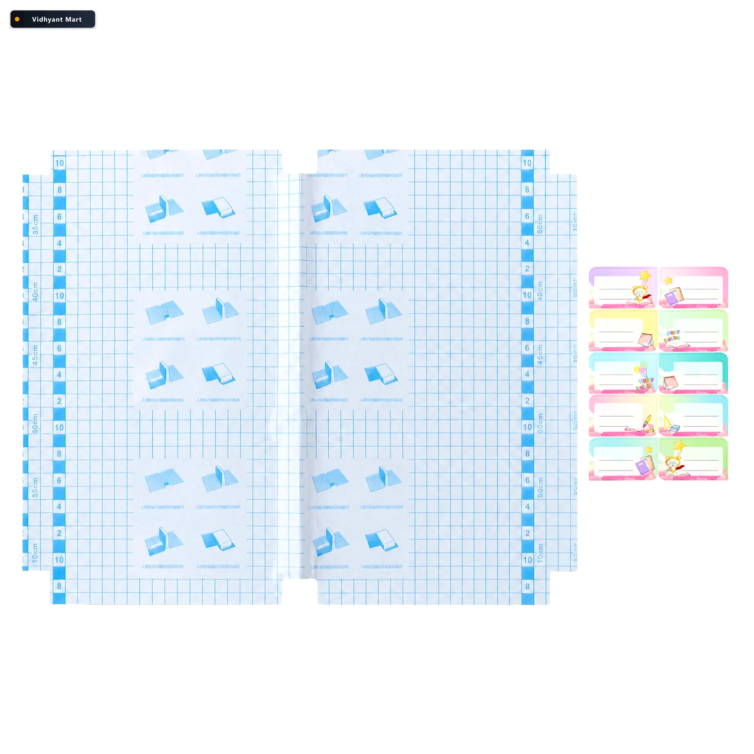 Vidhyant Mart Transparent Self Adhesive Plastic Book Cover Set W 4