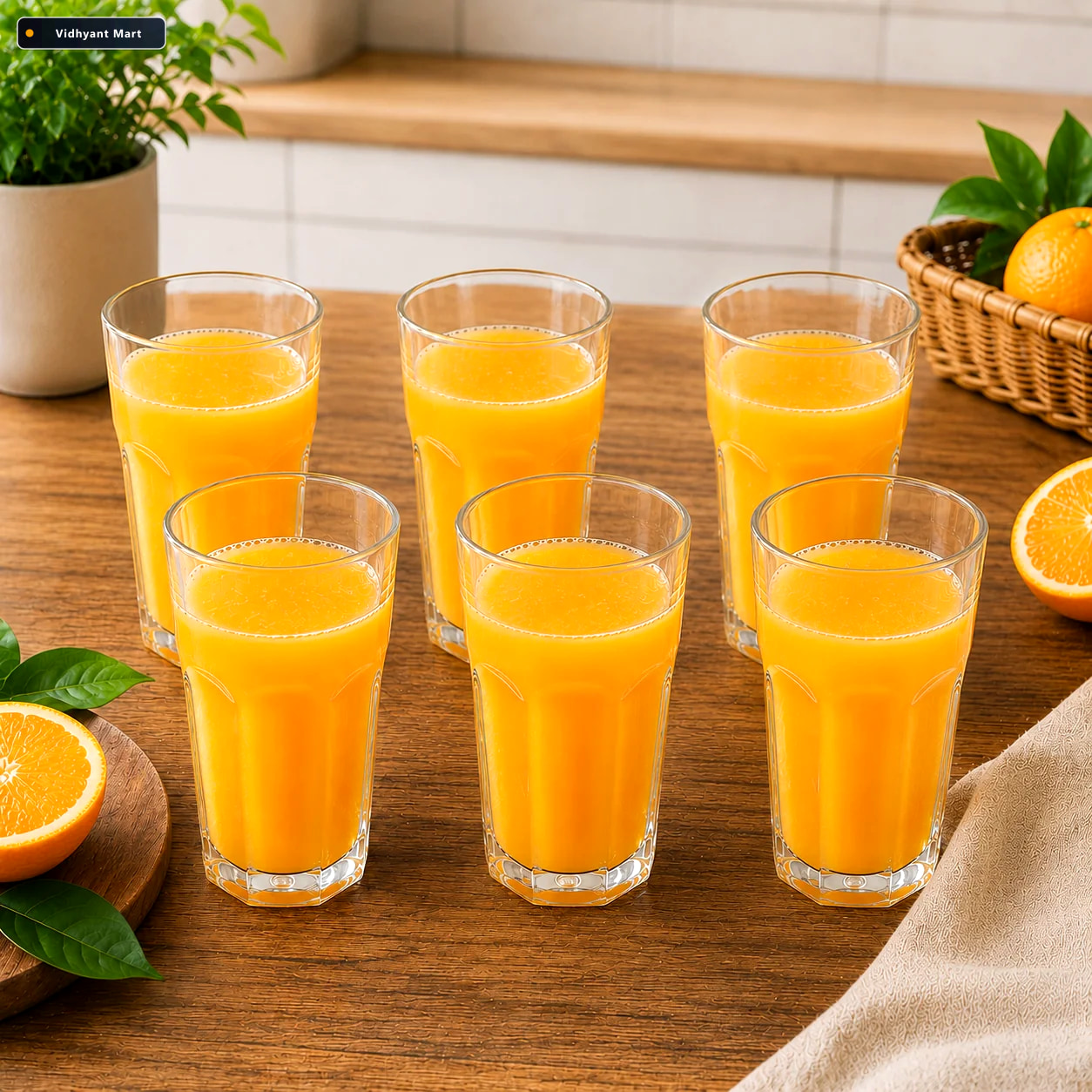 Vidhyant Mart Transparent Smoothie Glass Set 6 Durable 300ml Tum 1