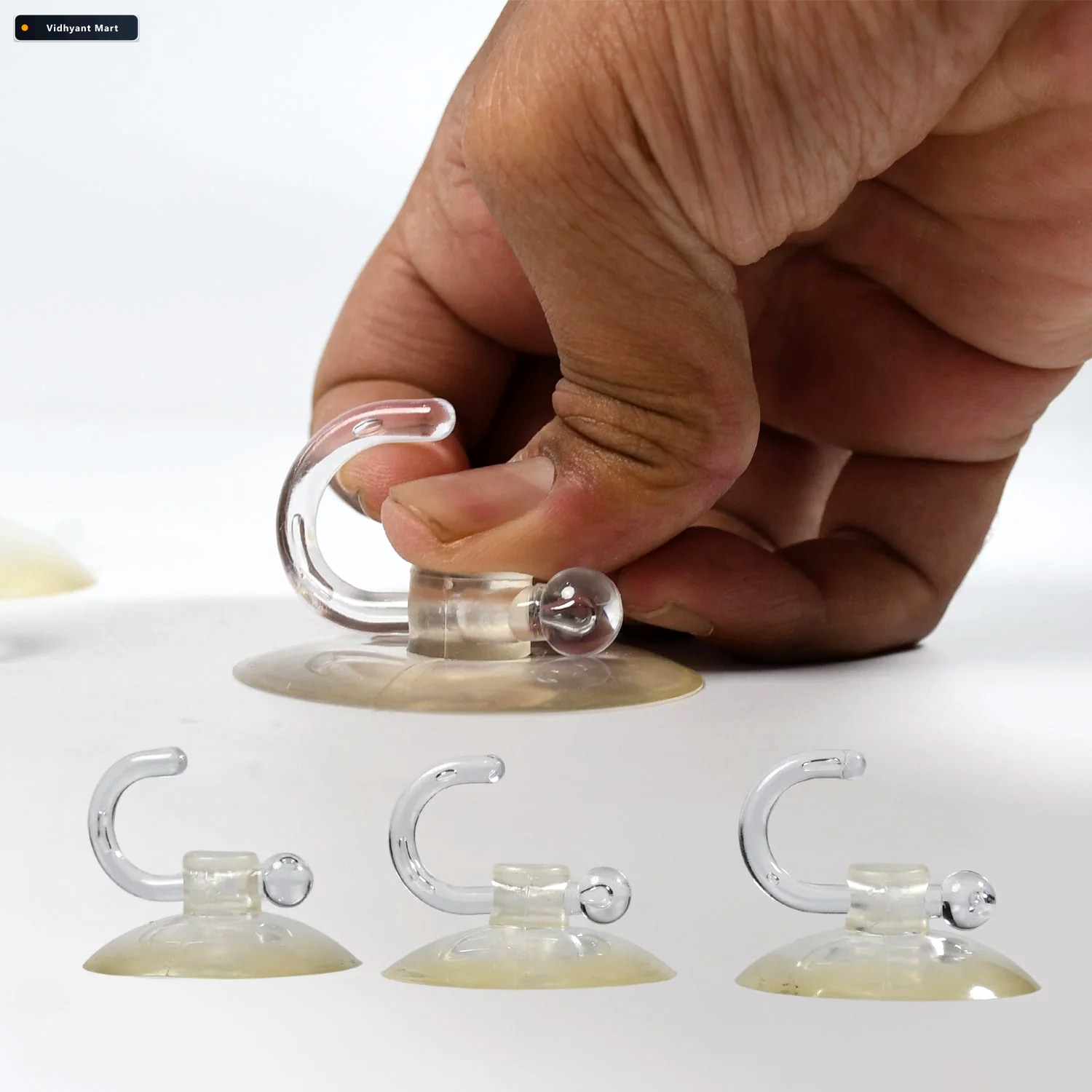 Vidhyant Mart Transparent Suction Cup Hooks For Office Cabin And 2