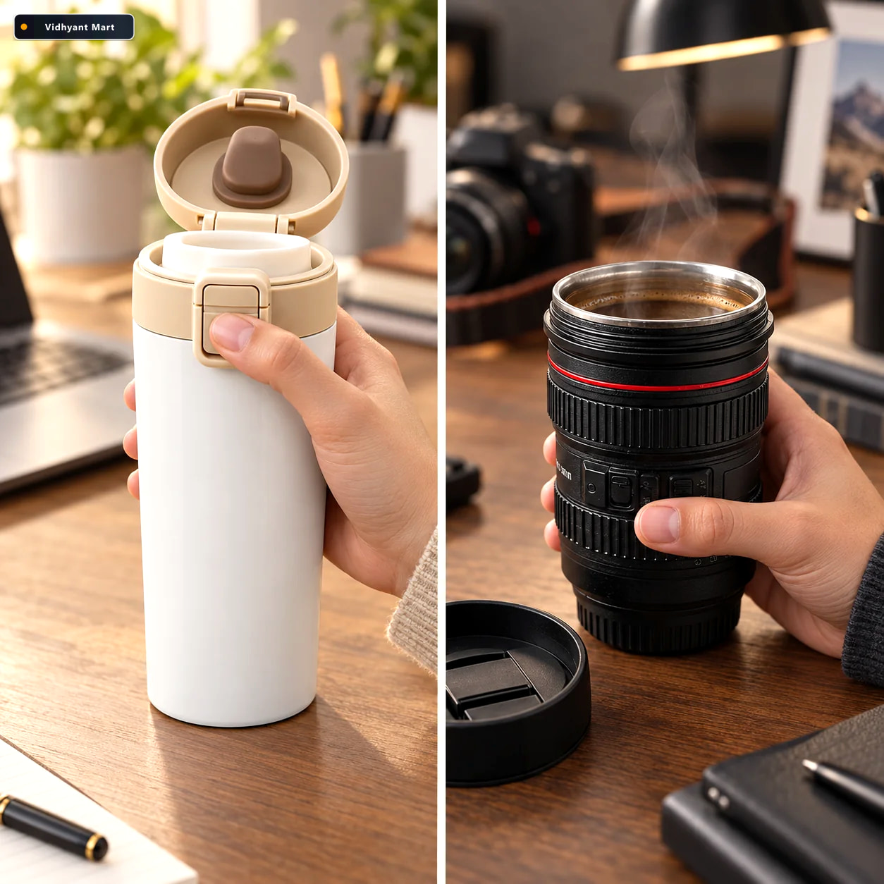 Vidhyant Mart Travel Coffee Mug Combo Leak Resistant Coffee Tumb 3