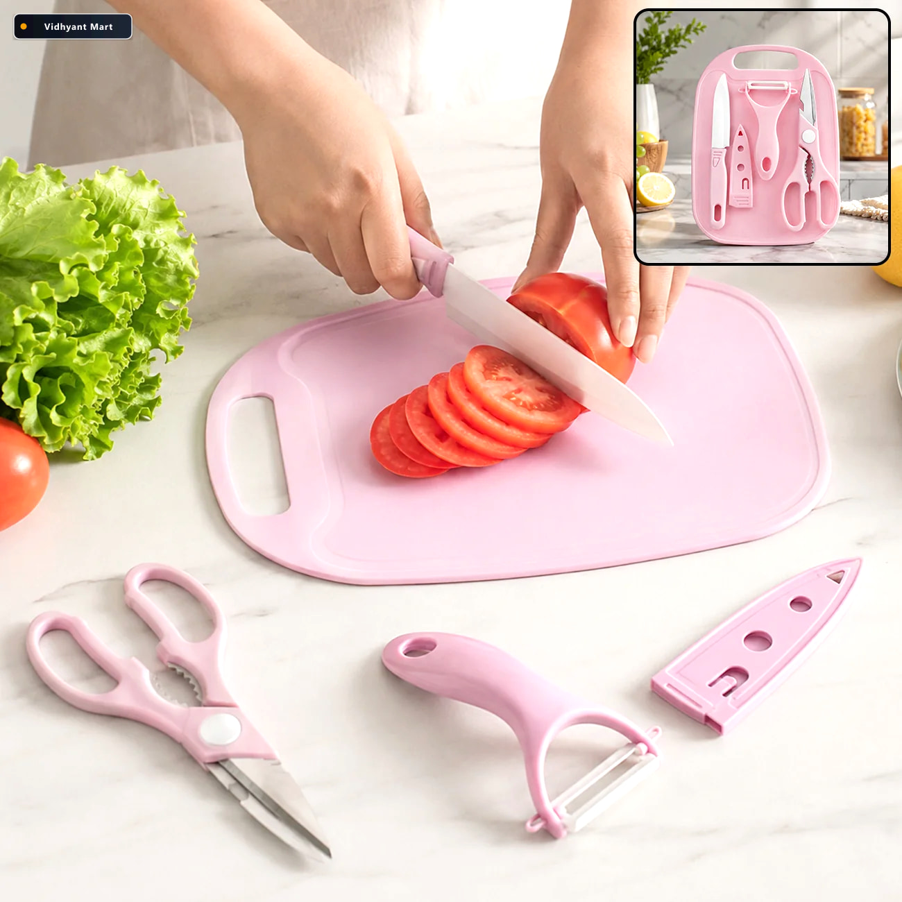 Vidhyant Mart Travel Cutting Board Set 4 Pc Portable Kit Cisora 1